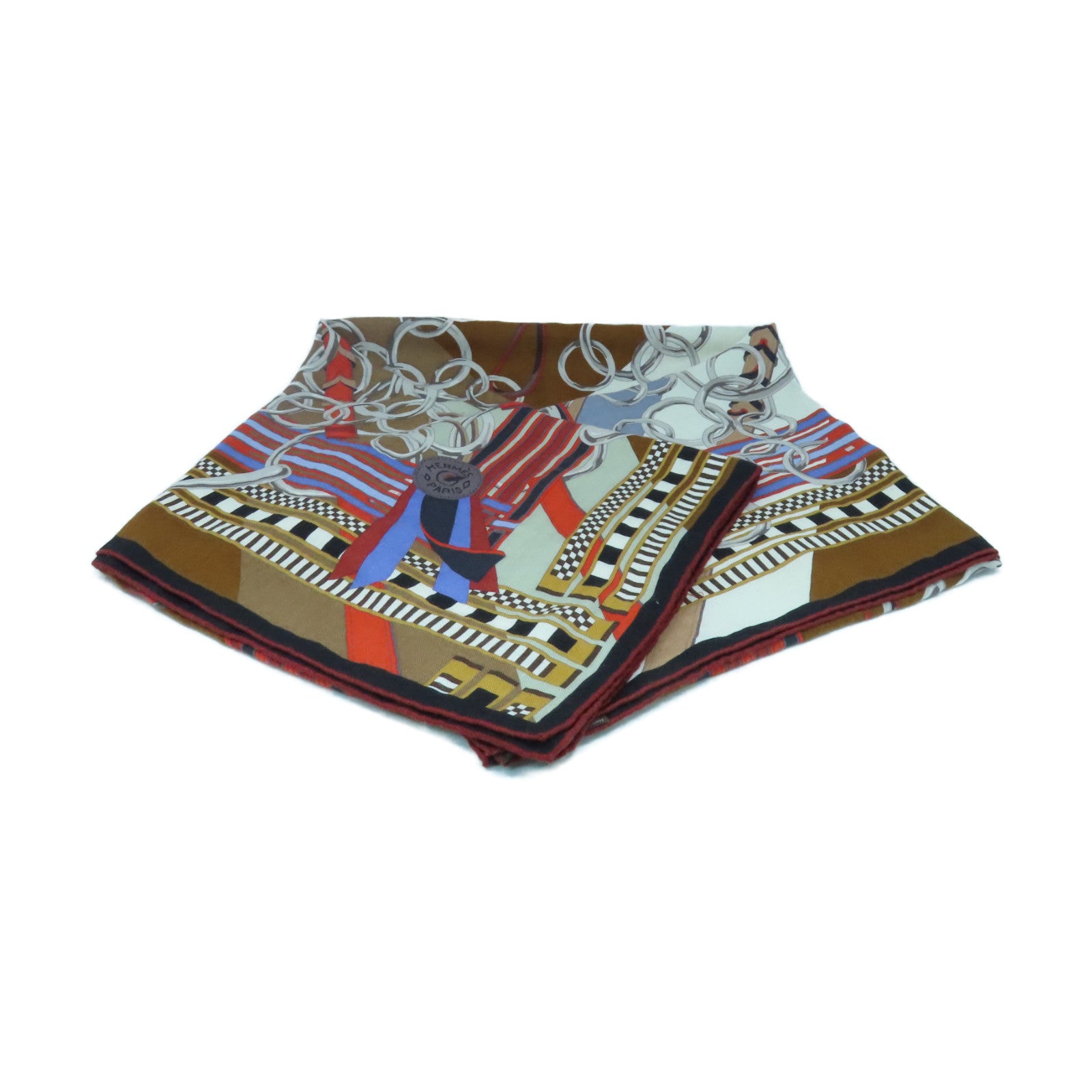 HERMES Cashmere/丝质Scarf丝巾啡色/彩色