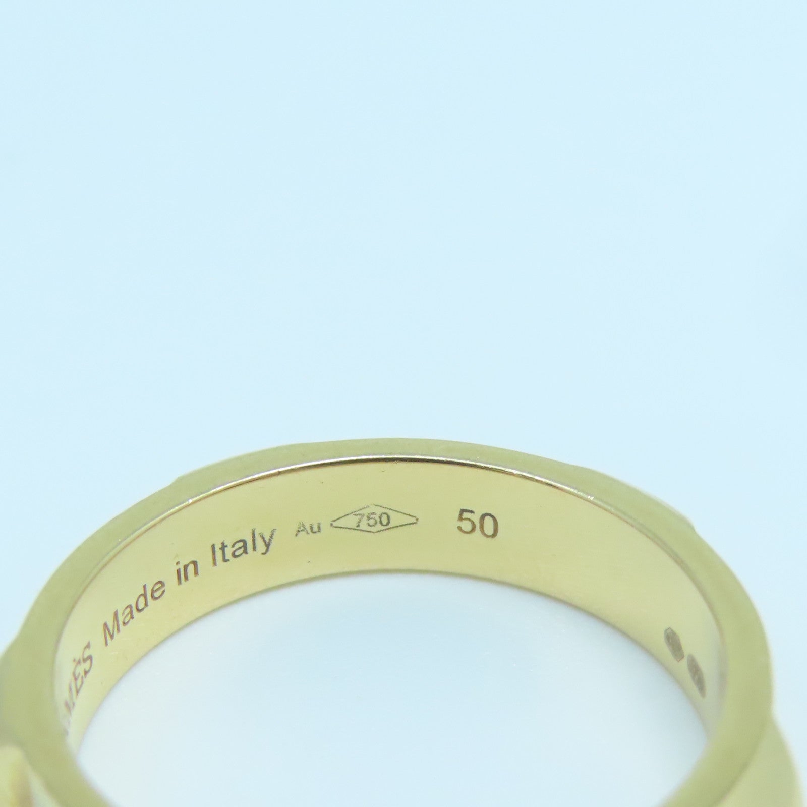 HERMES 【激減優惠】18K玫瑰金Bague Mini Clous Ring戒指#50 US#5.25