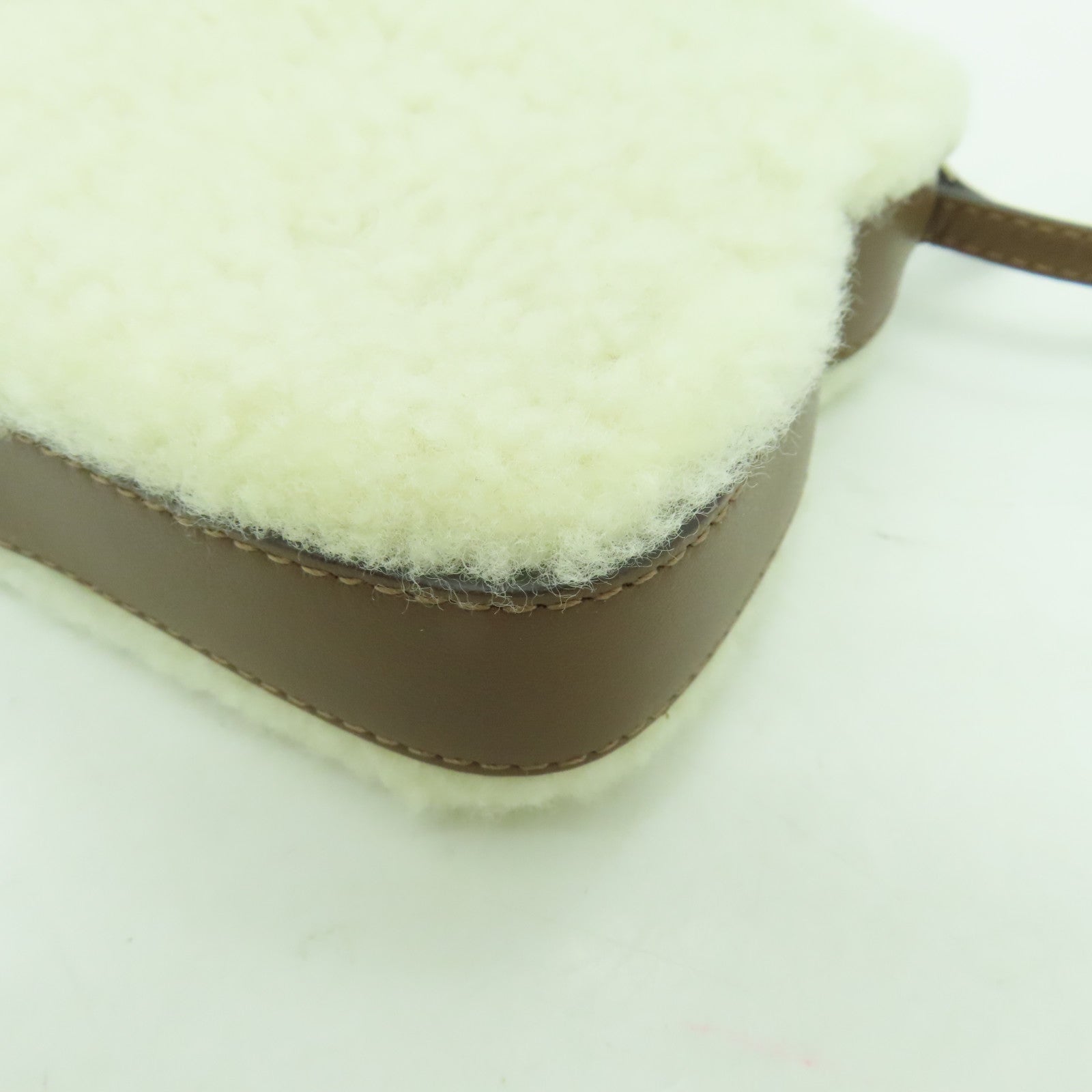 FENDI 棉布Ladies Toast Bag Charm銀扣零錢包白色