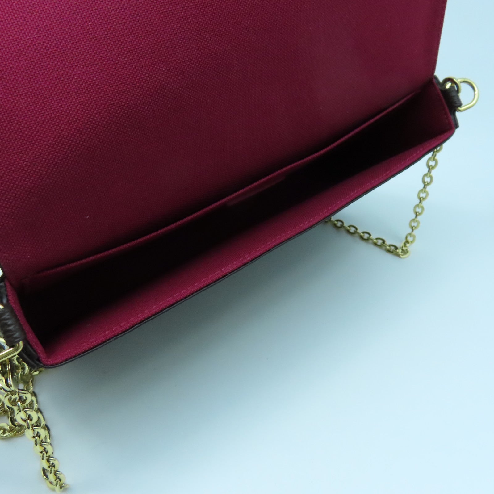 LOUIS VUITTON Monogram Felicie Pochette金扣肩背袋棕色