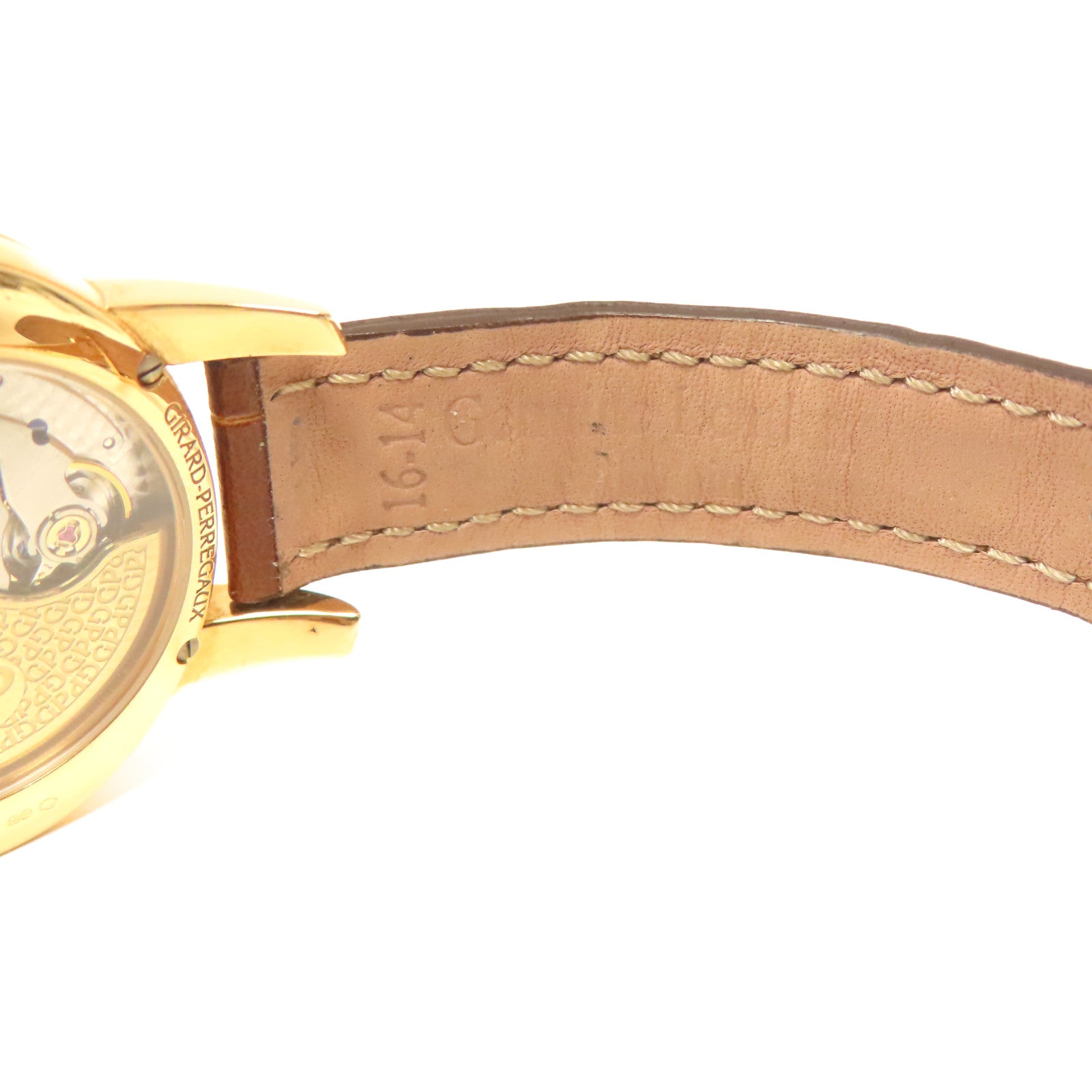 GIRARD-PERREGAUX 18K黃金Cat's Eye手錶自動機芯珠光色