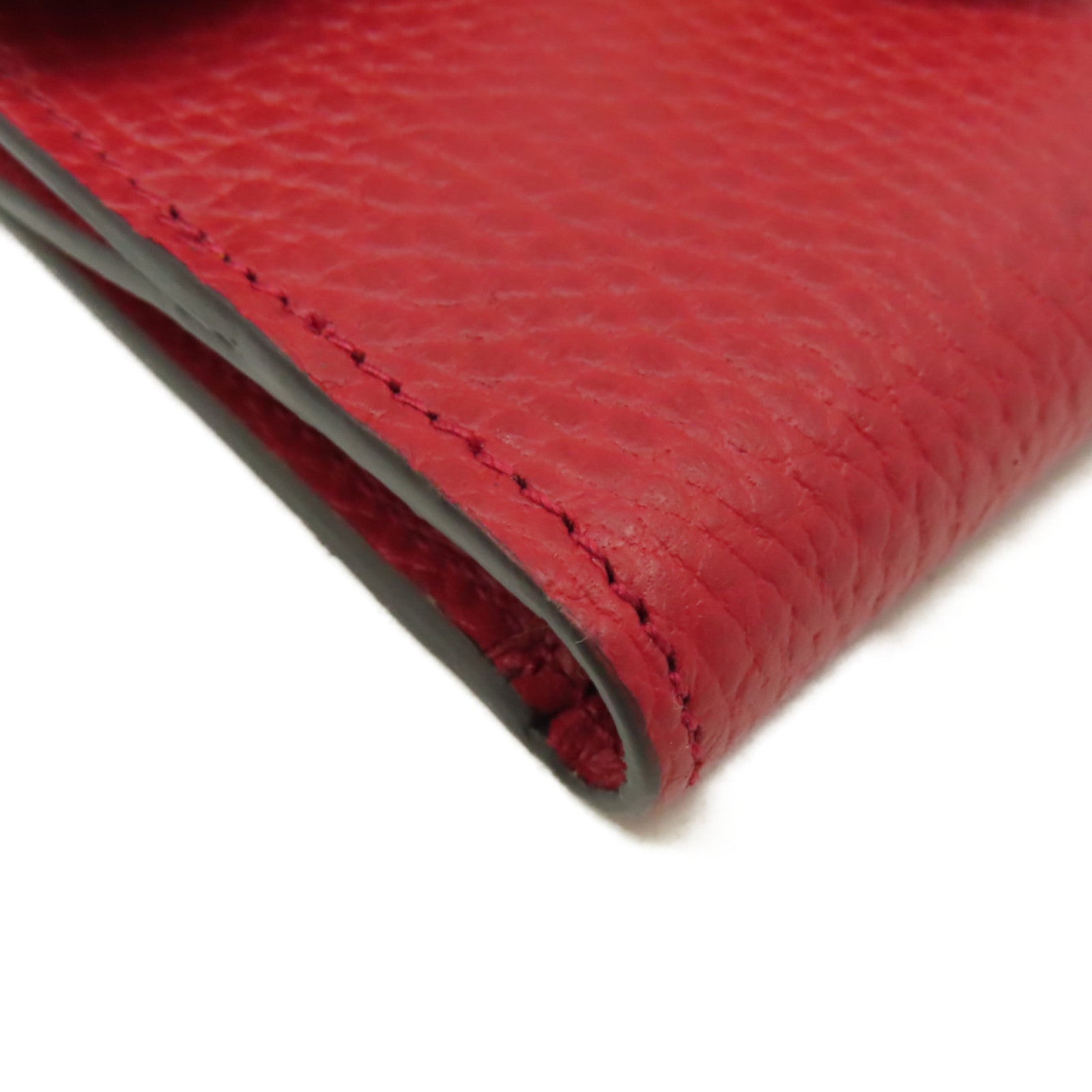 GUCCI 牛皮皮革Short Wallet金扣短錢包紅色