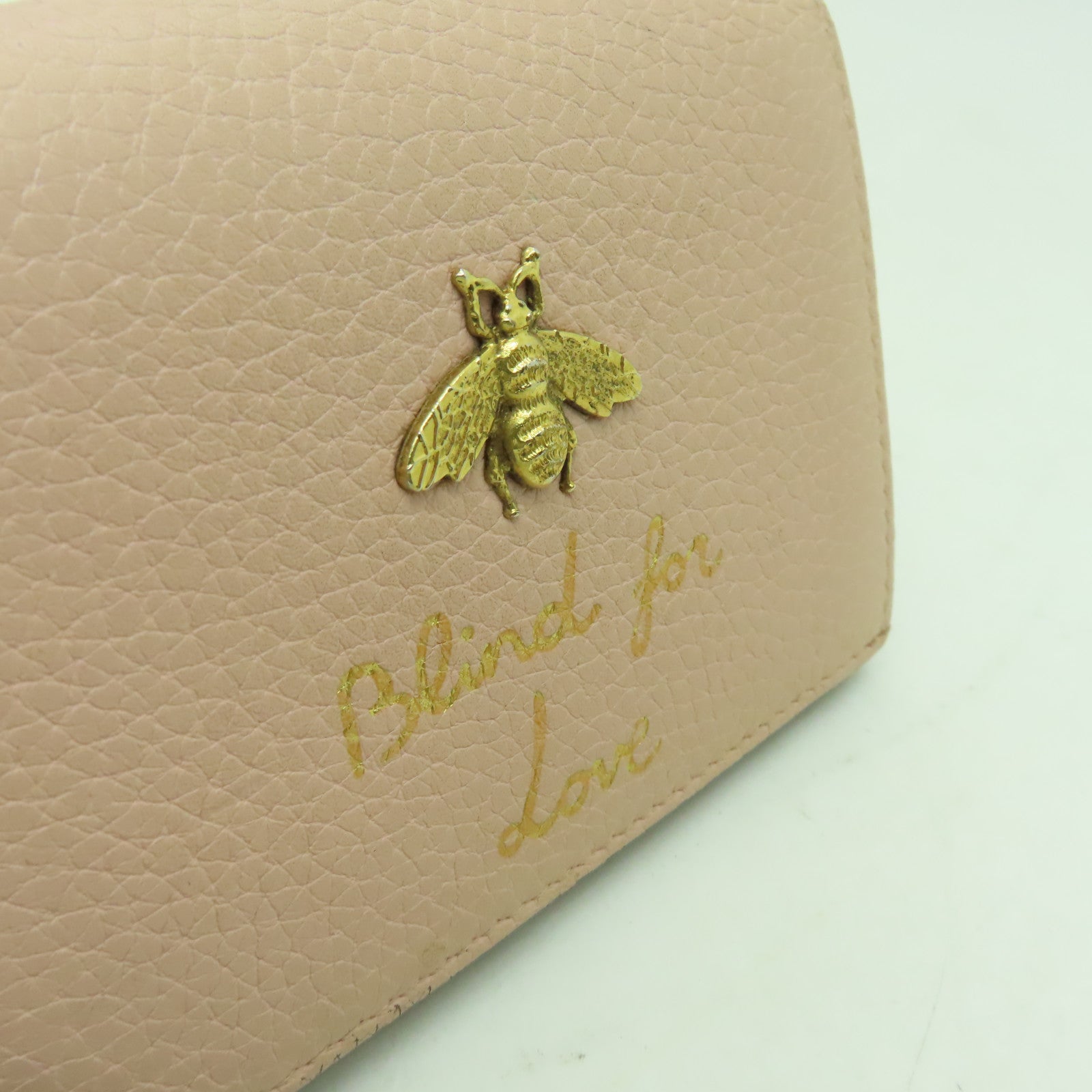 GUCCI 【激減優惠】牛皮皮革Wallet金扣錢包粉紅色