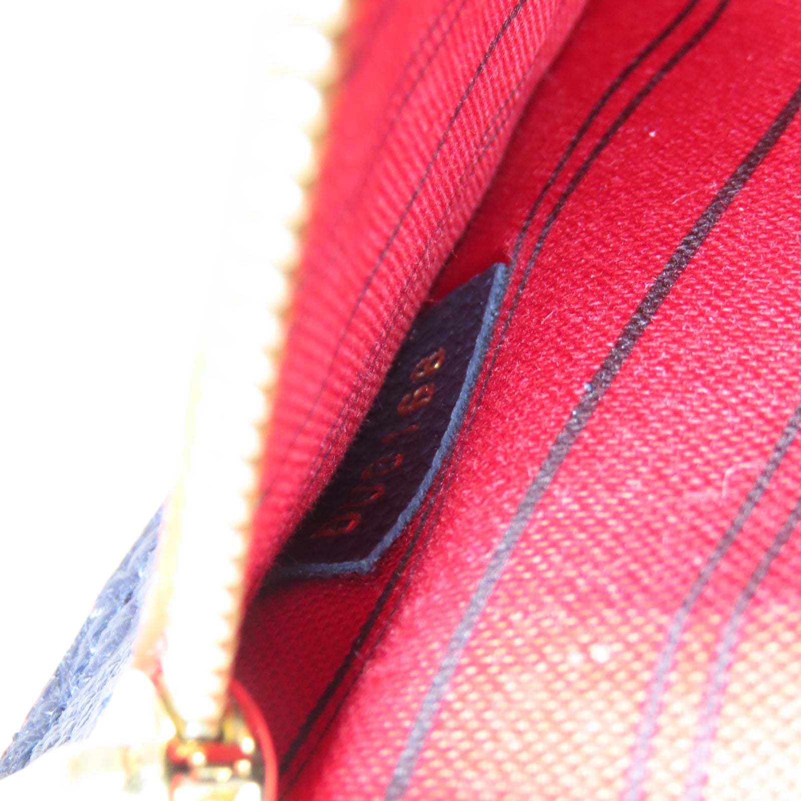 LOUIS VUITTON Monogram Empreinte Pochette Metis金扣手挽肩背兩用袋深藍色