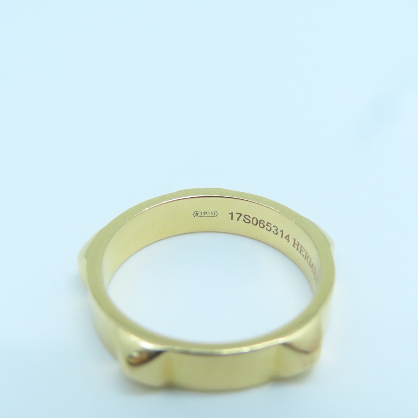 HERMES 【激減優惠】18K玫瑰金Bague Mini Clous Ring戒指#50 US#5.25