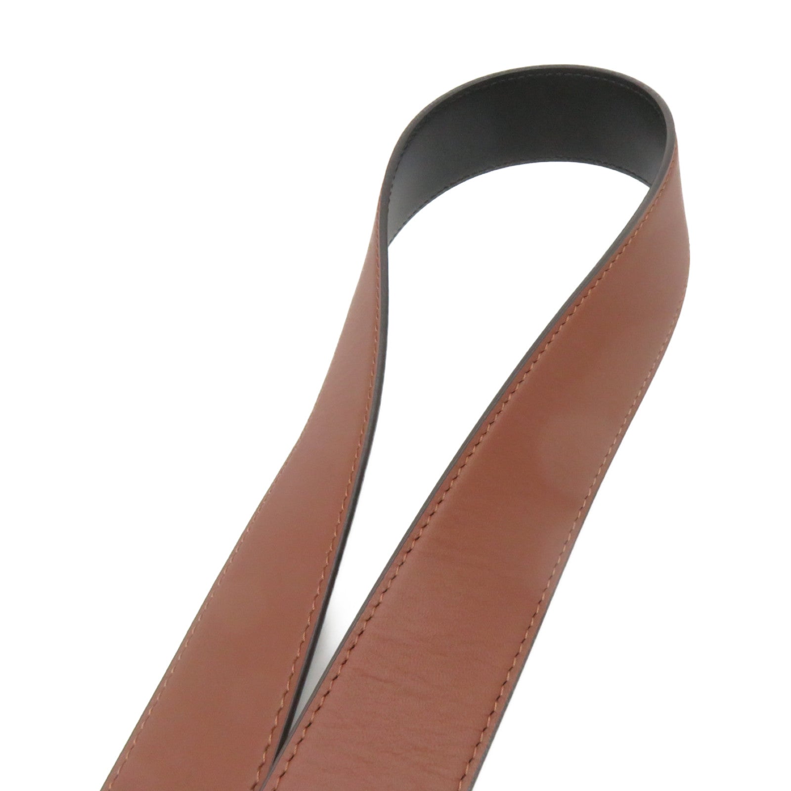 LOUIS VUITTON Cowhide Leather Blended Fabrics Logo Belt 35mm Leather Band Brown