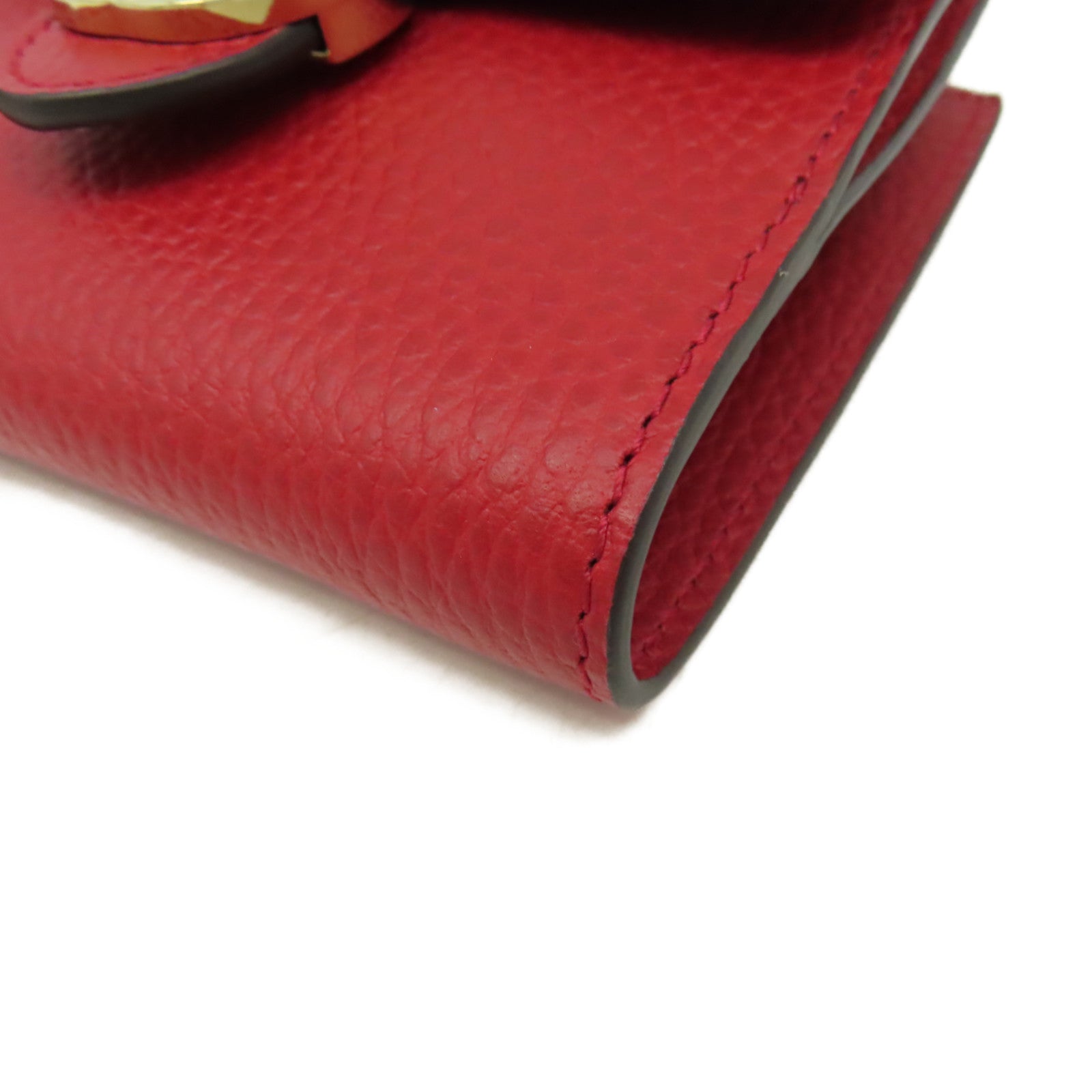 GUCCI 牛皮皮革Short Wallet金扣短錢包紅色