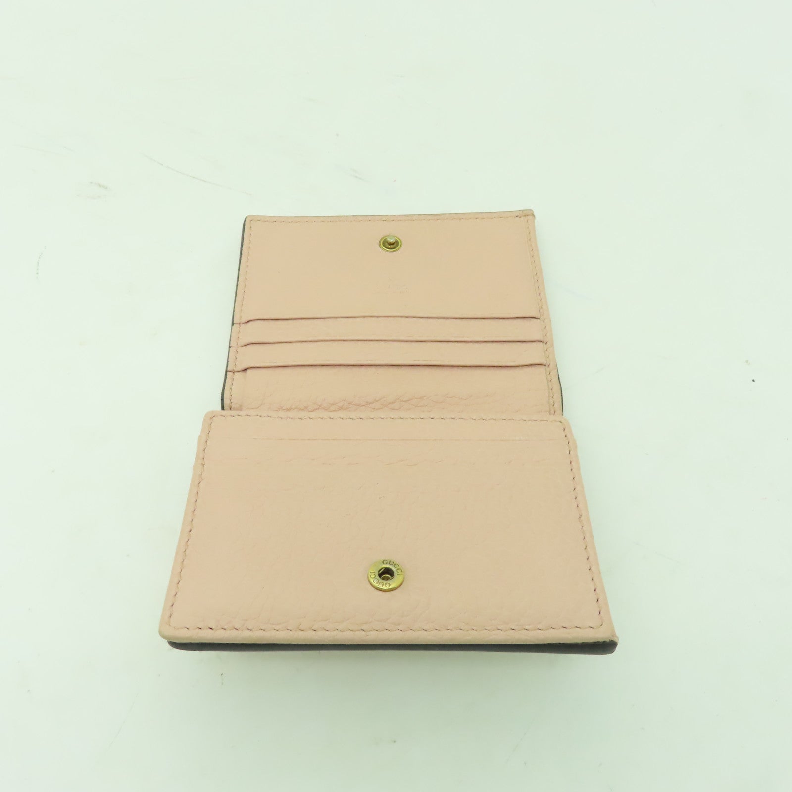 GUCCI 【激減優惠】牛皮皮革Wallet金扣錢包粉紅色