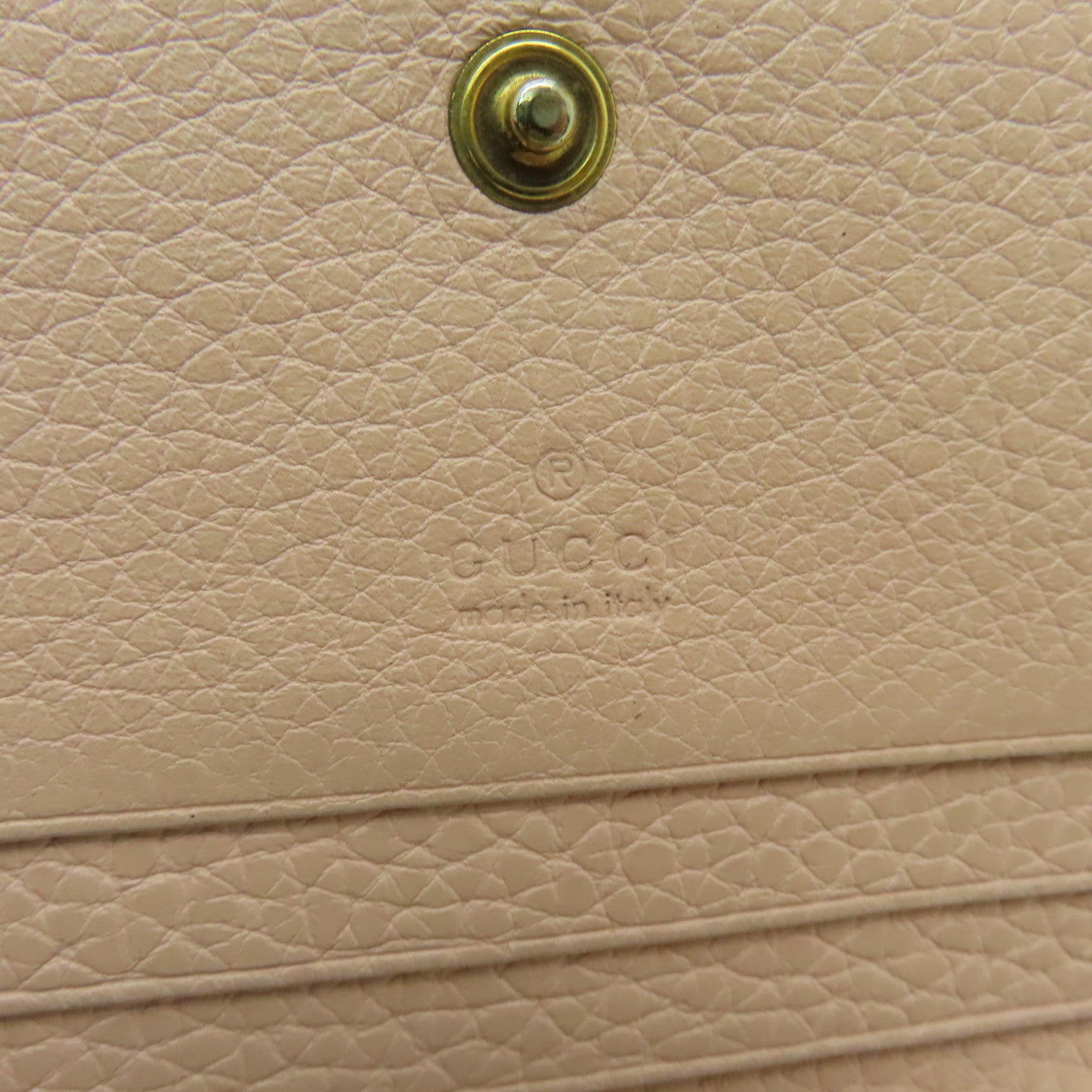 GUCCI 【激減優惠】牛皮皮革Wallet金扣錢包粉紅色