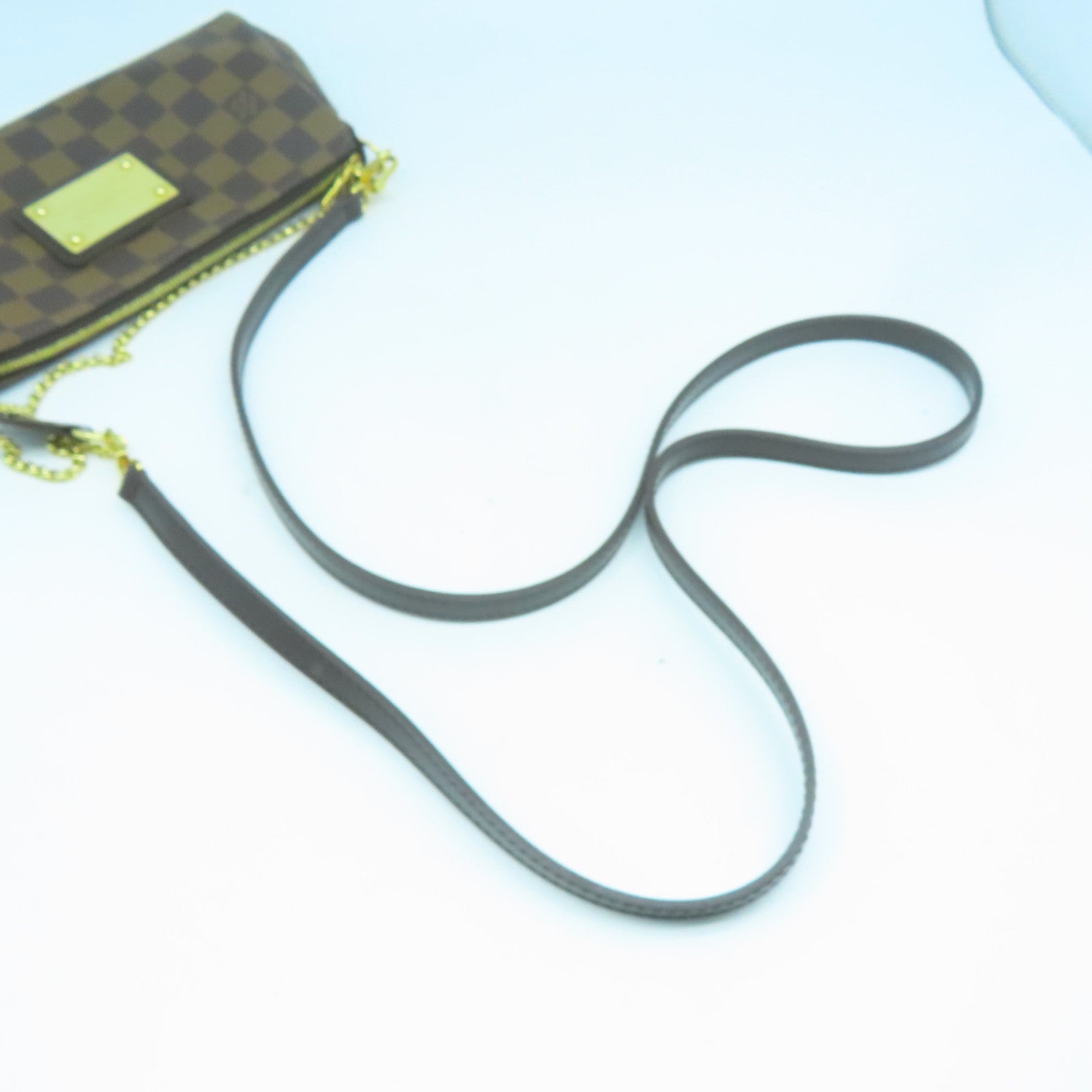 LOUIS VUITTON Damier Eva金扣手挽肩背兩用袋棕色