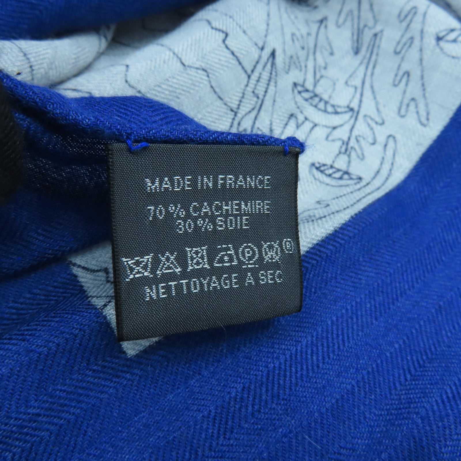 HERMES Cashmere/丝质Scarf丝巾蓝色/灰色
