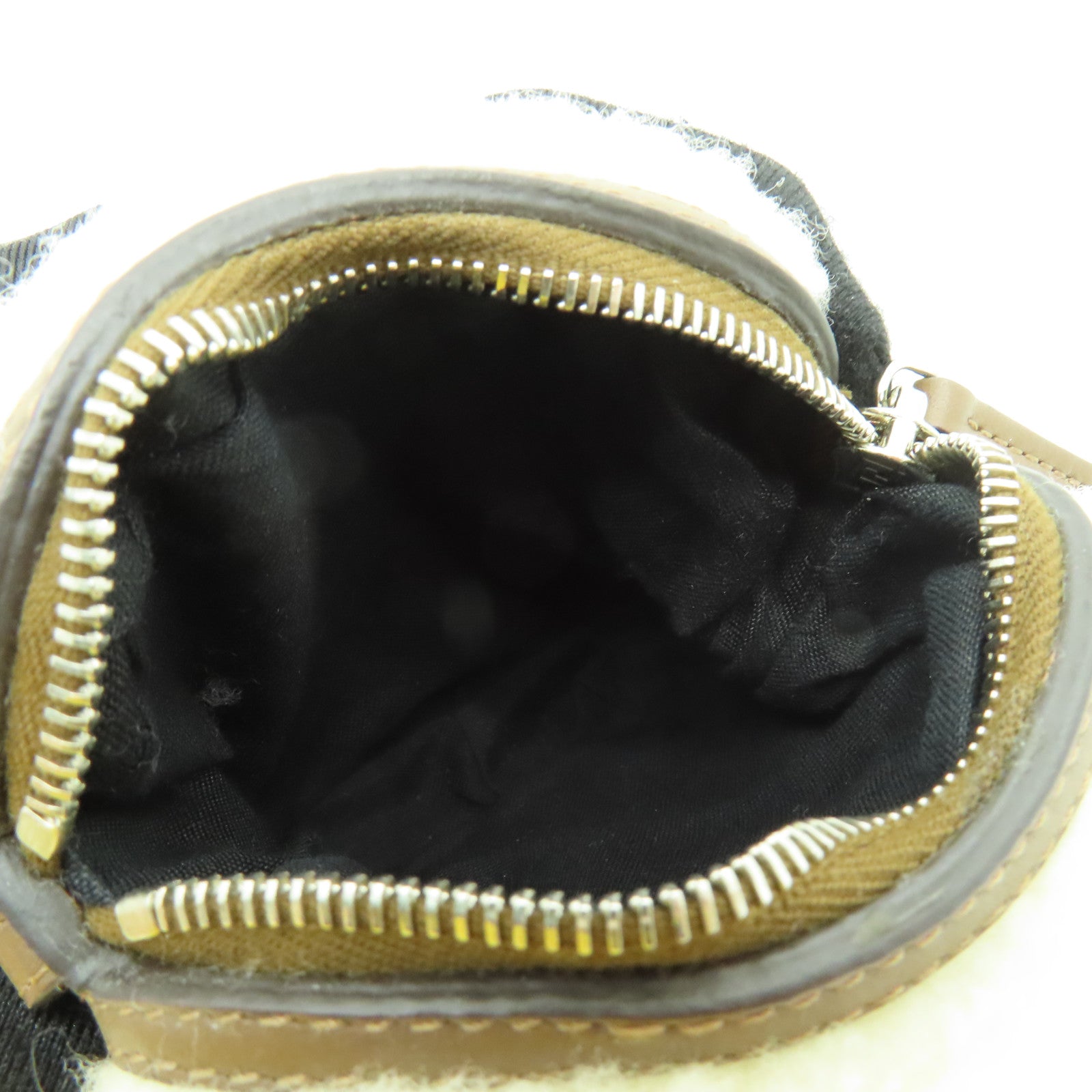 FENDI 棉布Ladies Toast Bag Charm銀扣零錢包白色