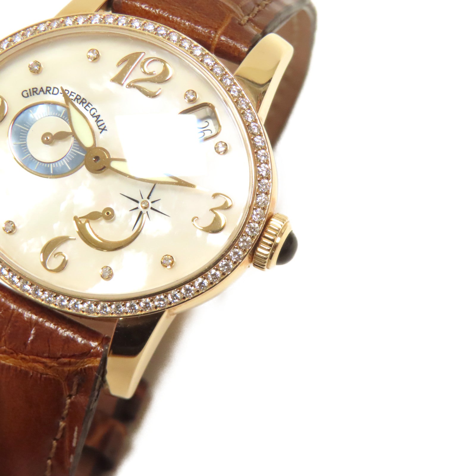 GIRARD-PERREGAUX 18K黃金Cat's Eye手錶自動機芯珠光色