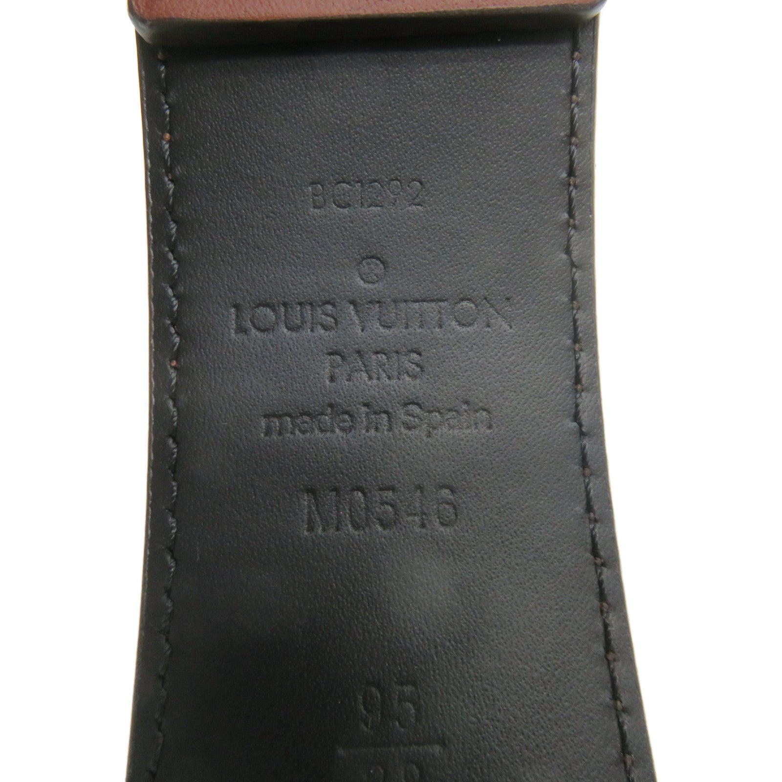 LOUIS VUITTON Cowhide Leather Blended Fabrics Logo Belt 35mm Leather Band Brown