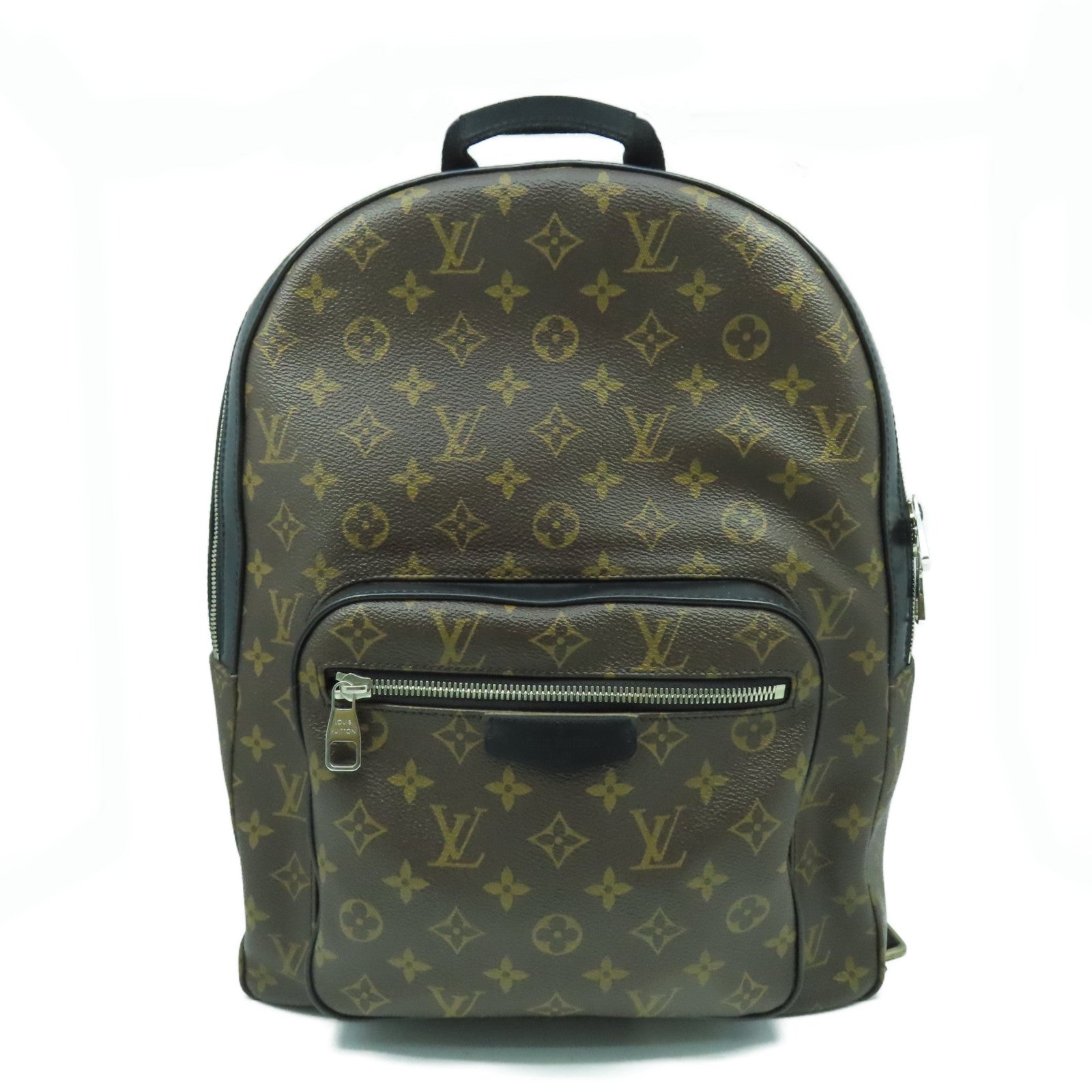LOUIS VUITTON Monogram Josh銀扣背包黑色/啡色