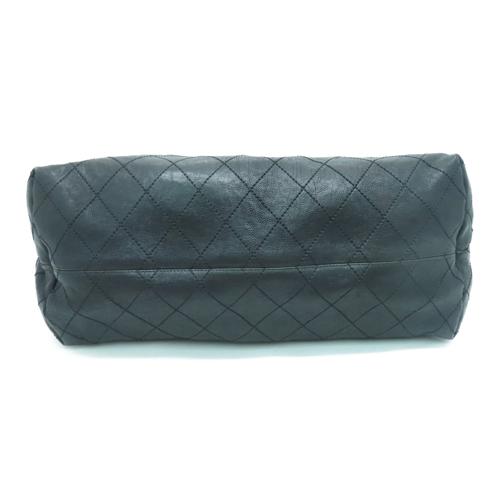 CHANEL 牛皮皮革Chain Shoulder银扣肩背袋黑色