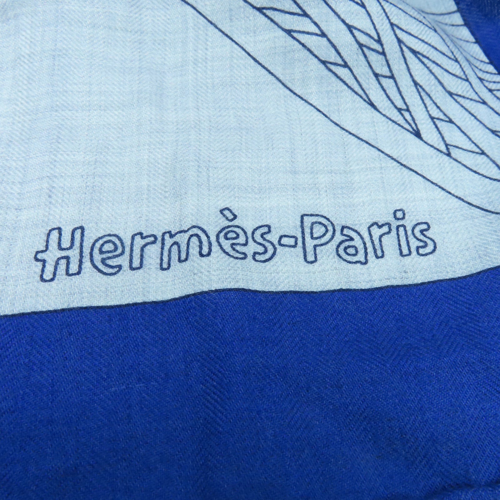 HERMES Cashmere/丝质Scarf丝巾蓝色/灰色