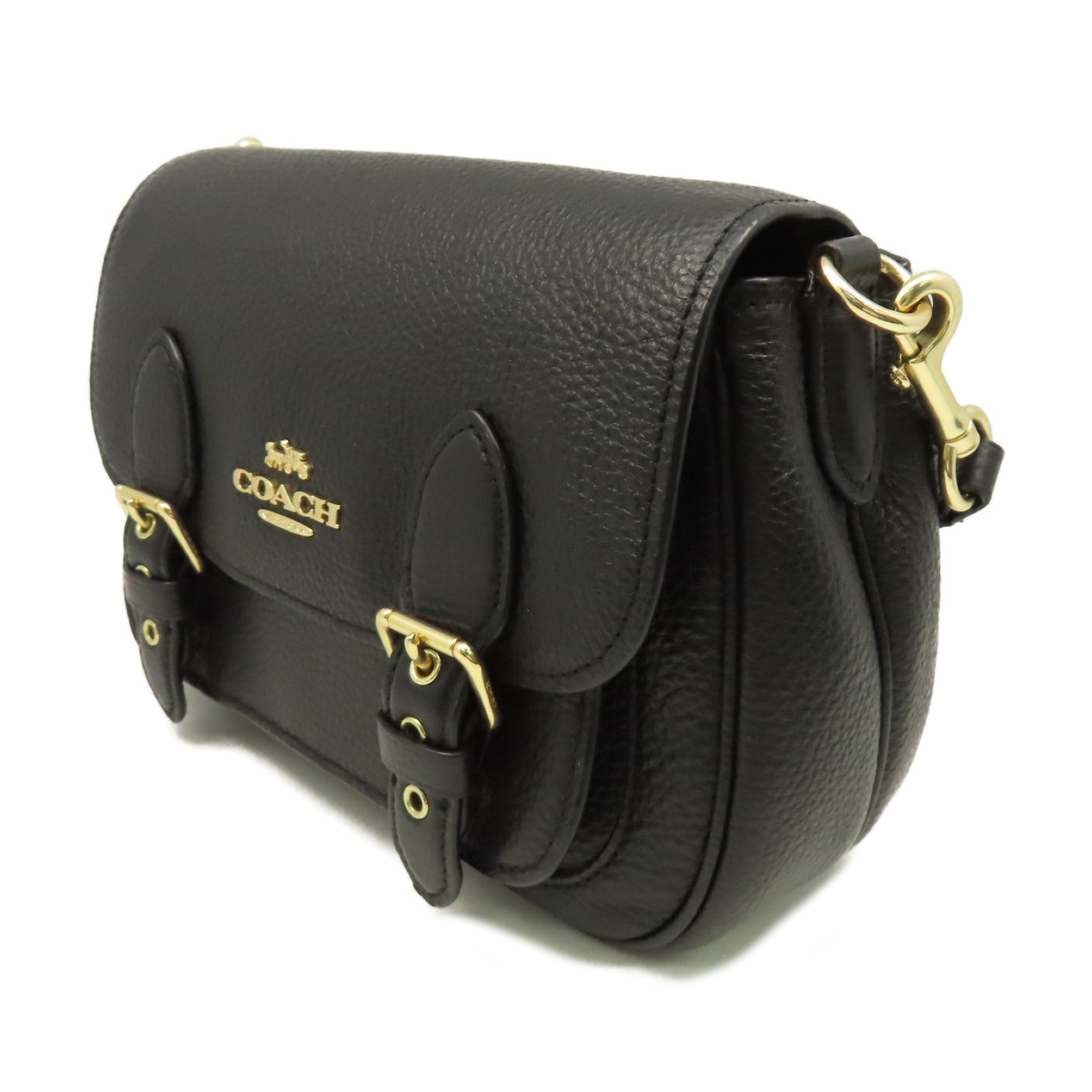 COACH 牛皮皮革Shoulder Bag鏈帶肩背袋黑色