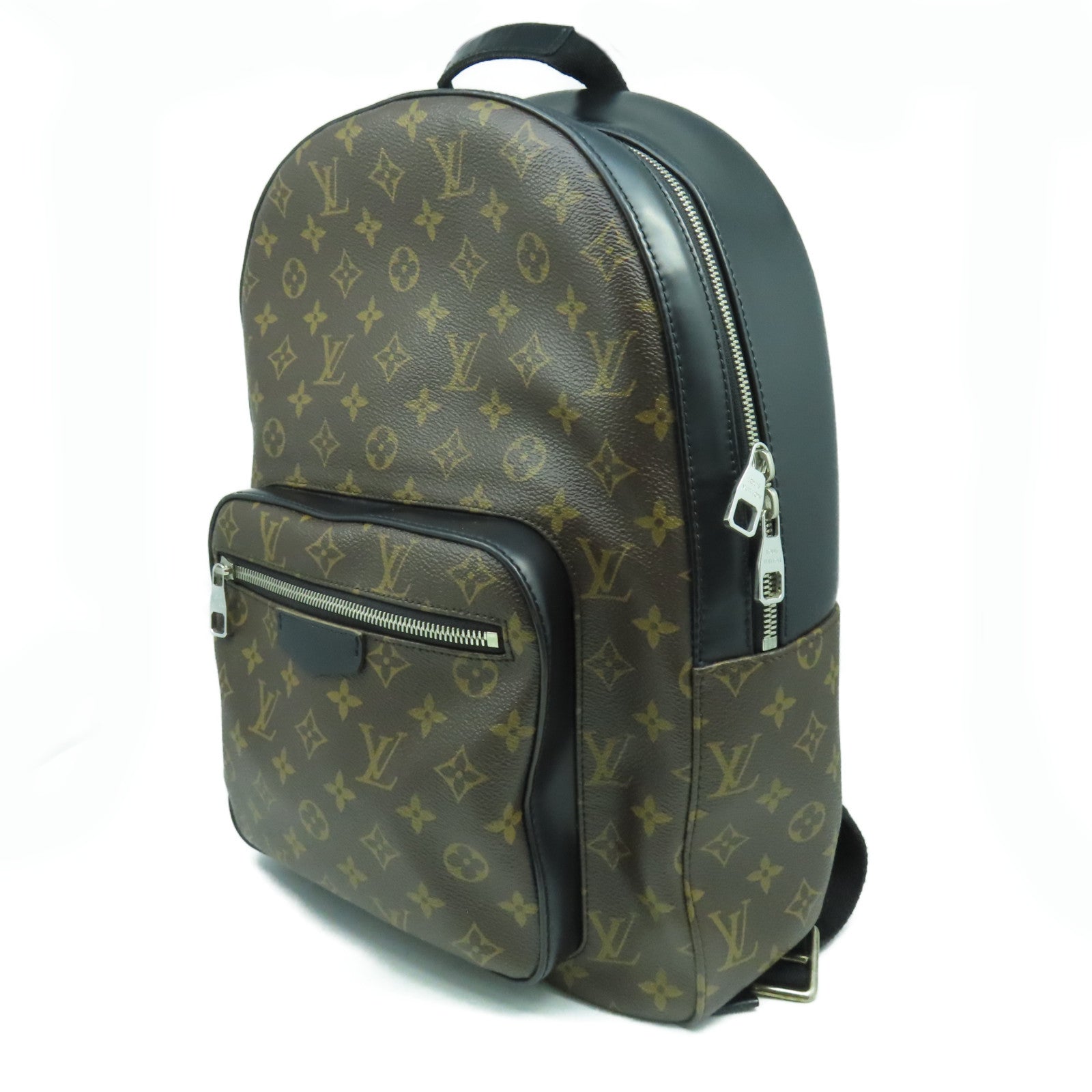 LOUIS VUITTON Monogram Josh銀扣背包黑色/啡色
