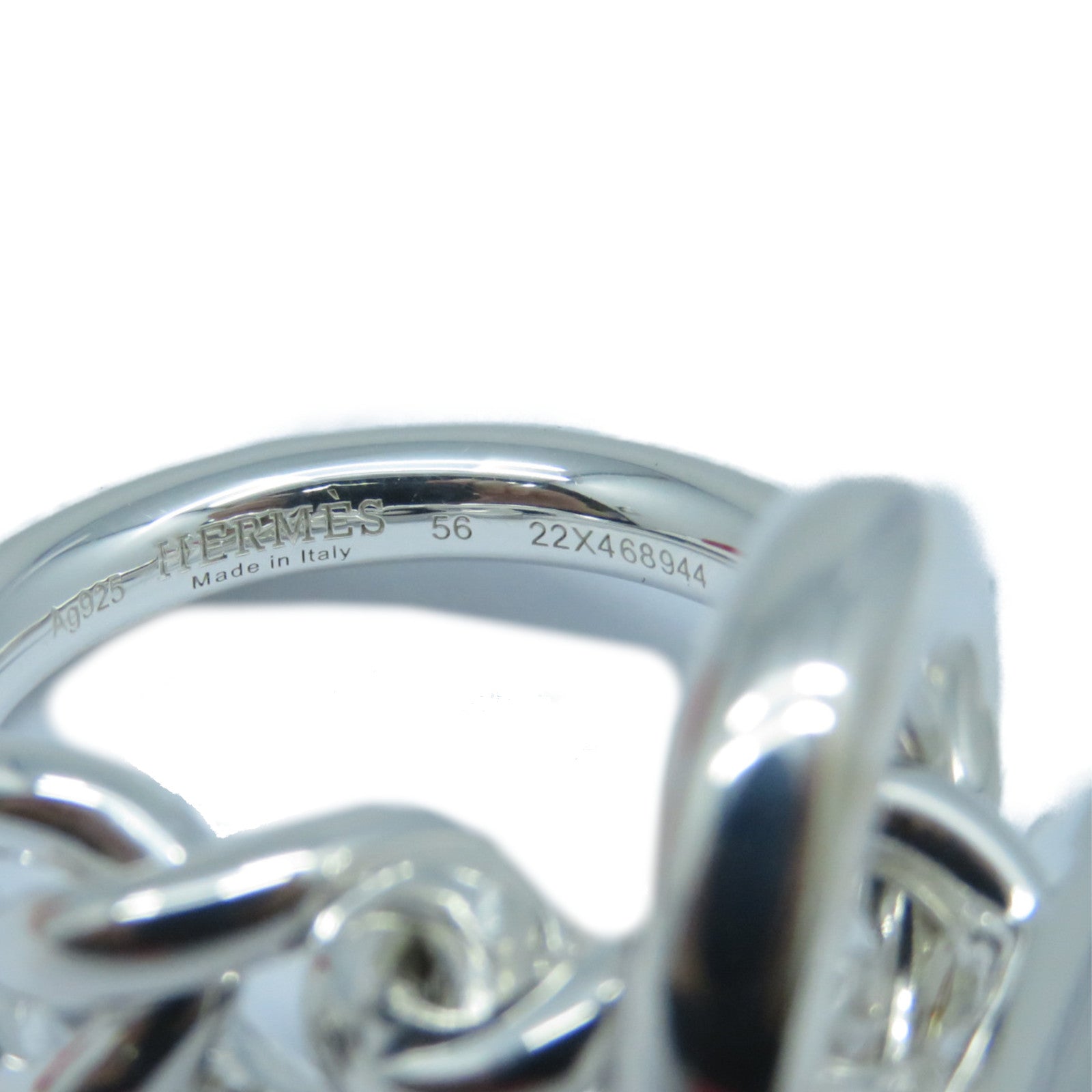 HERMES 925純銀Croisette戒指US#7銀色