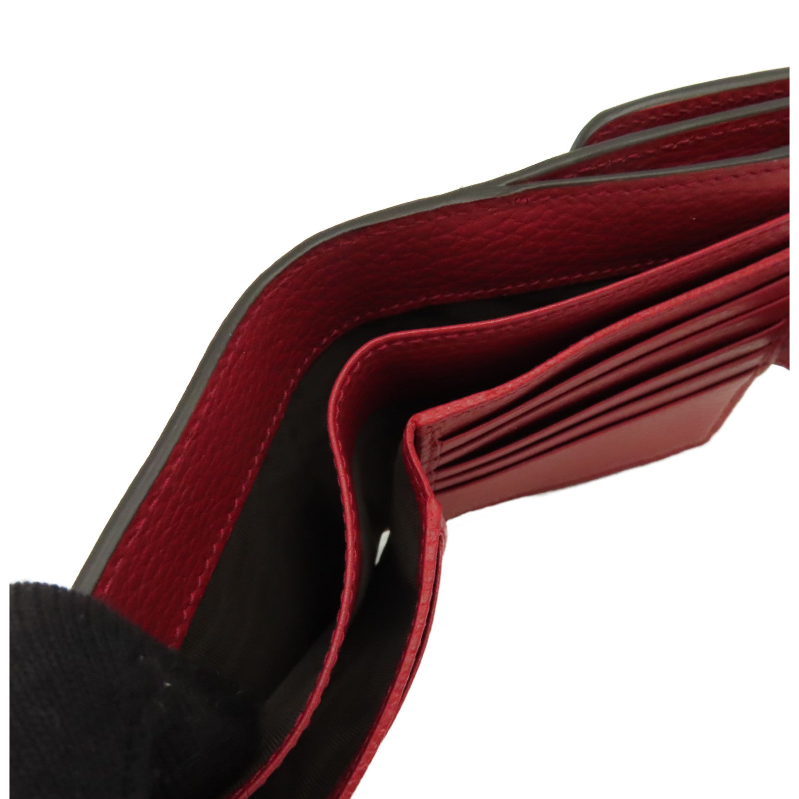 GUCCI 牛皮皮革Short Wallet金扣短錢包紅色