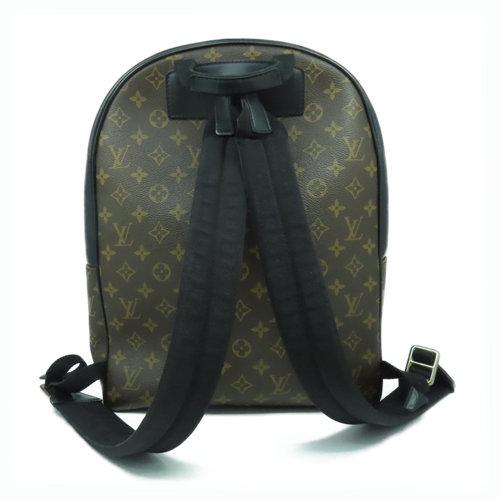 LOUIS VUITTON Monogram Josh銀扣背包黑色/啡色