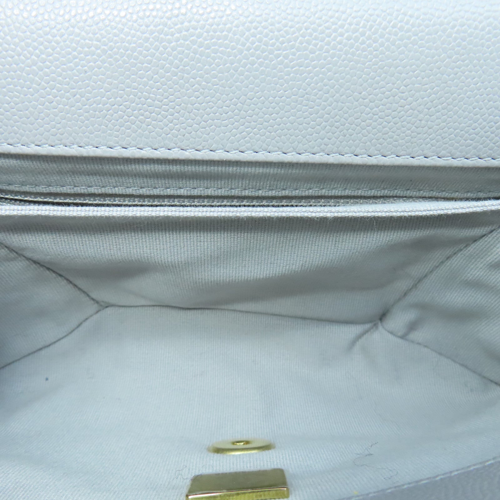 CHANEL Rhombus Caviar Leather Chain Shoulder Gold Buckle Chain Shoulder Bag Gray