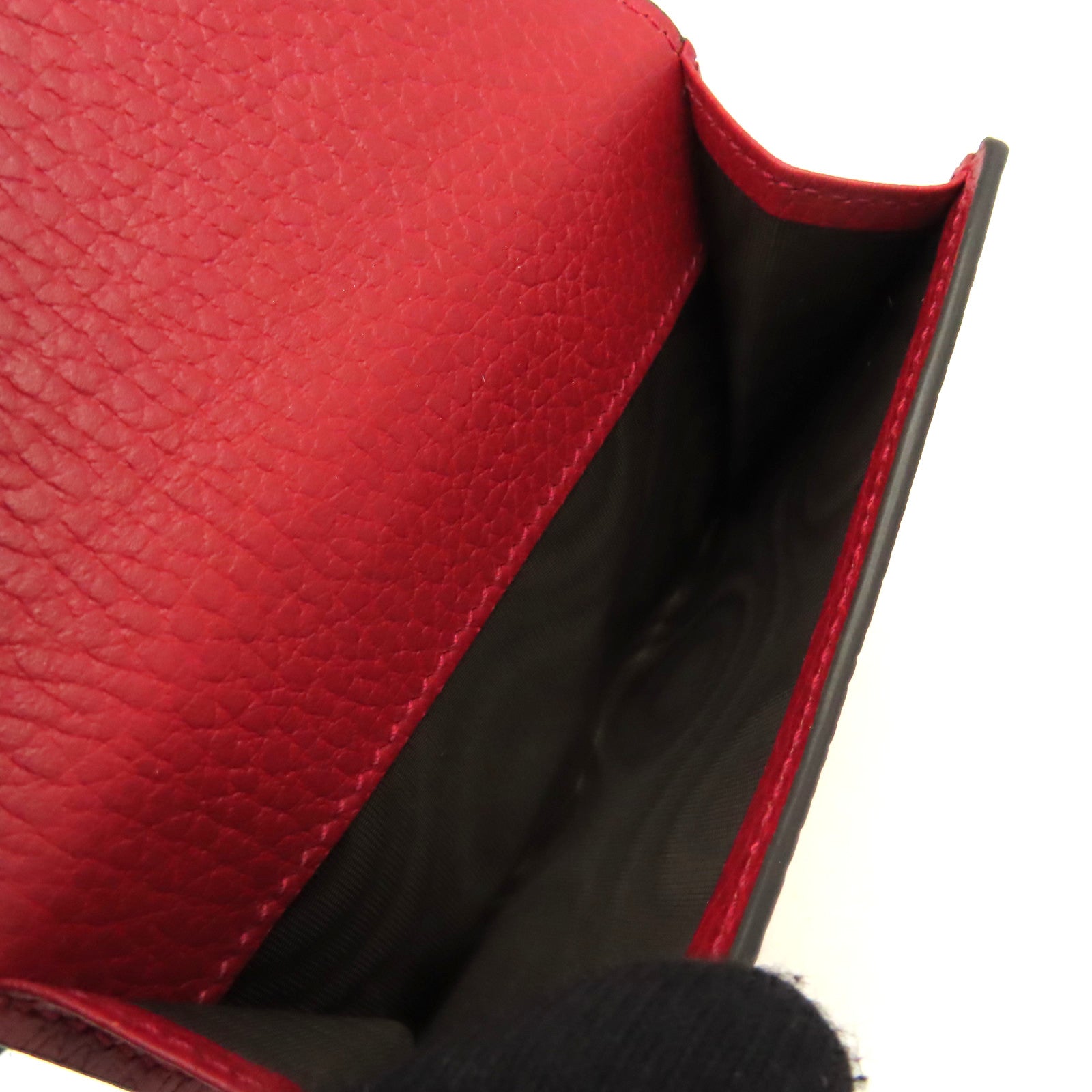 GUCCI 牛皮皮革Short Wallet金扣短錢包紅色