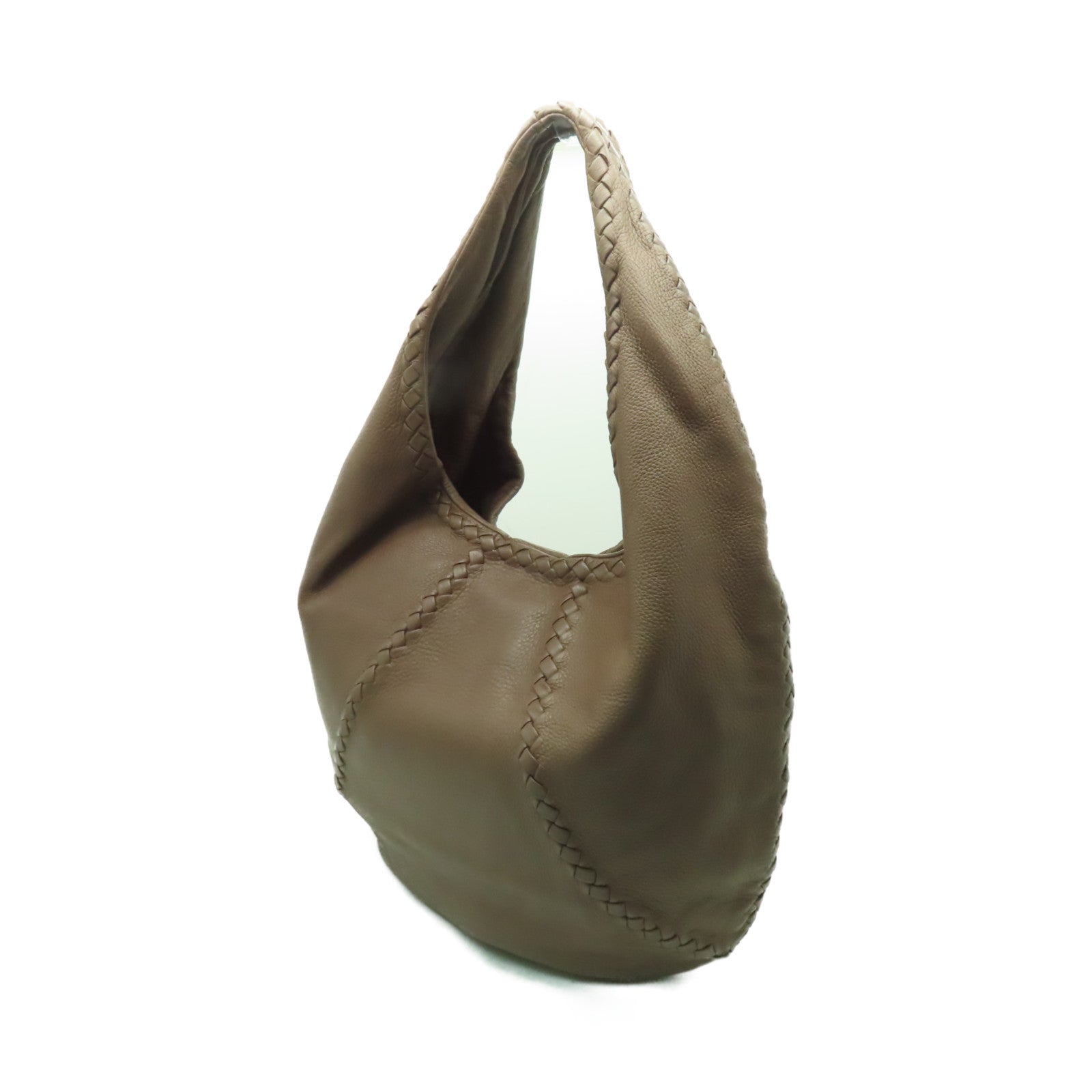 BOTTEGA VENETA 牛皮皮革Hobo肩背袋棕色