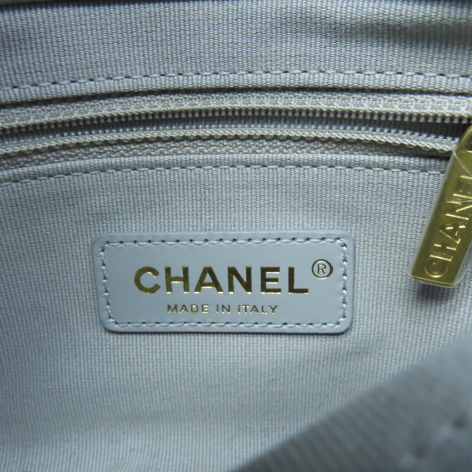 CHANEL Rhombus Caviar Leather Chain Shoulder Gold Buckle Chain Shoulder Bag Gray