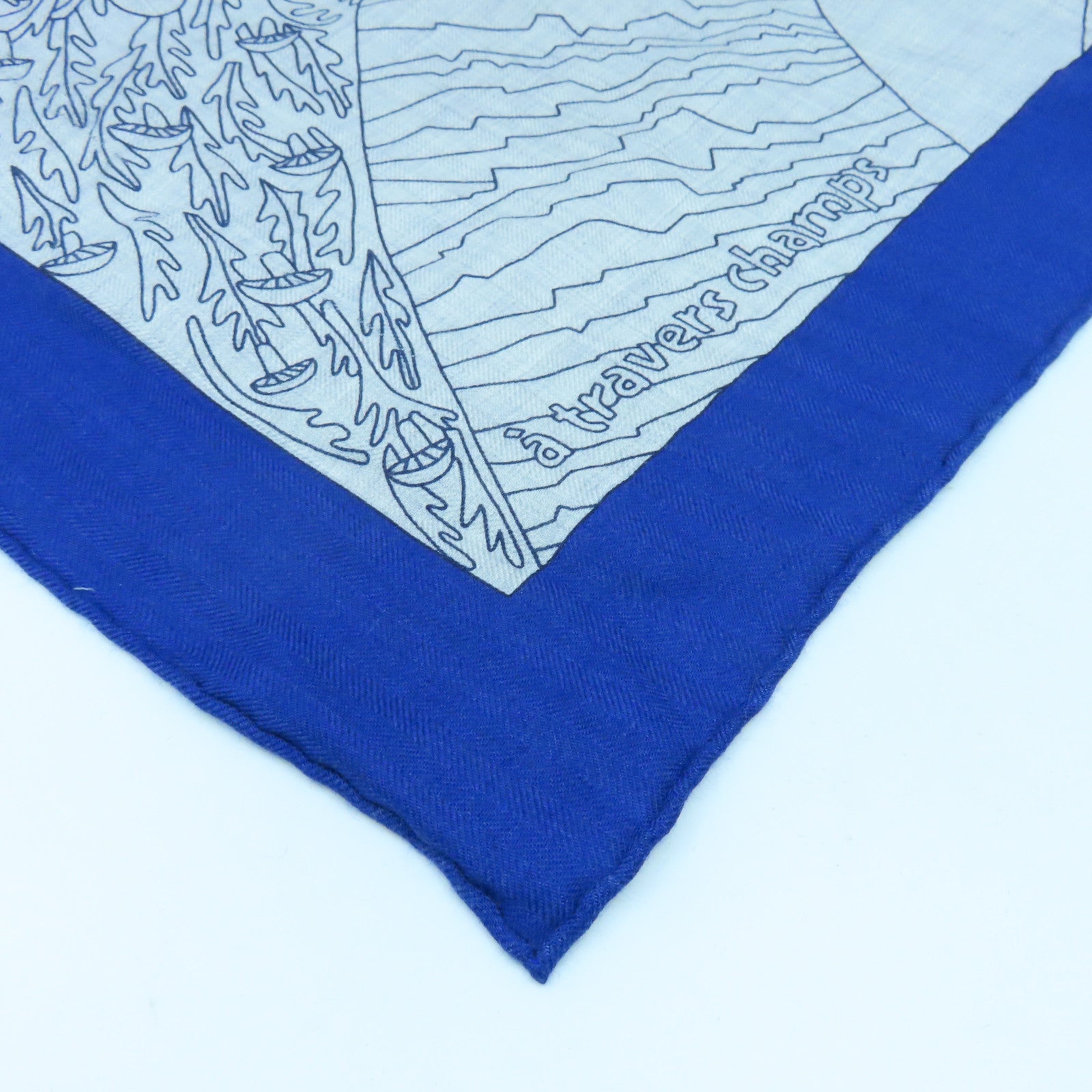 HERMES Cashmere/丝质Scarf丝巾蓝色/灰色