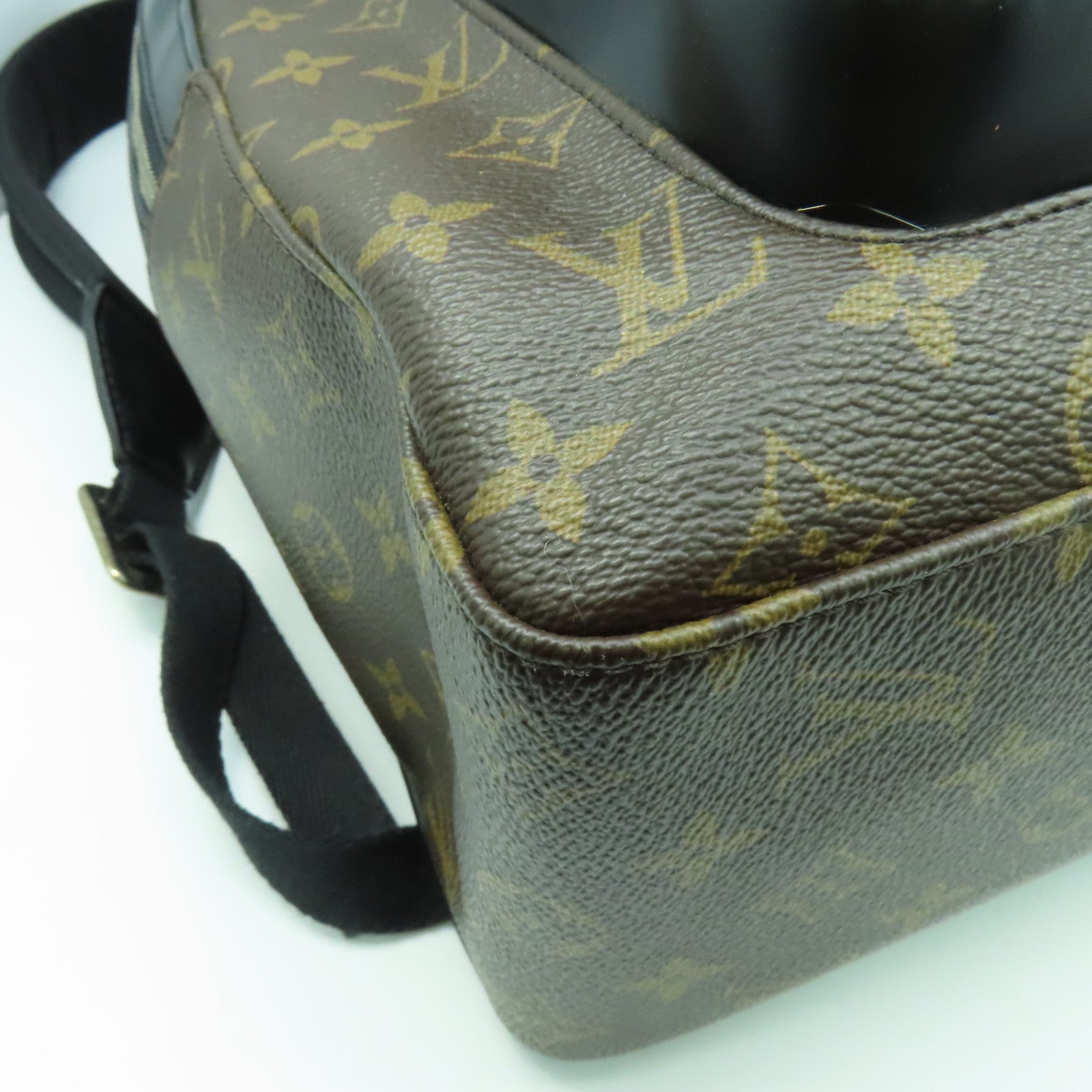 LOUIS VUITTON Monogram Josh銀扣背包黑色/啡色