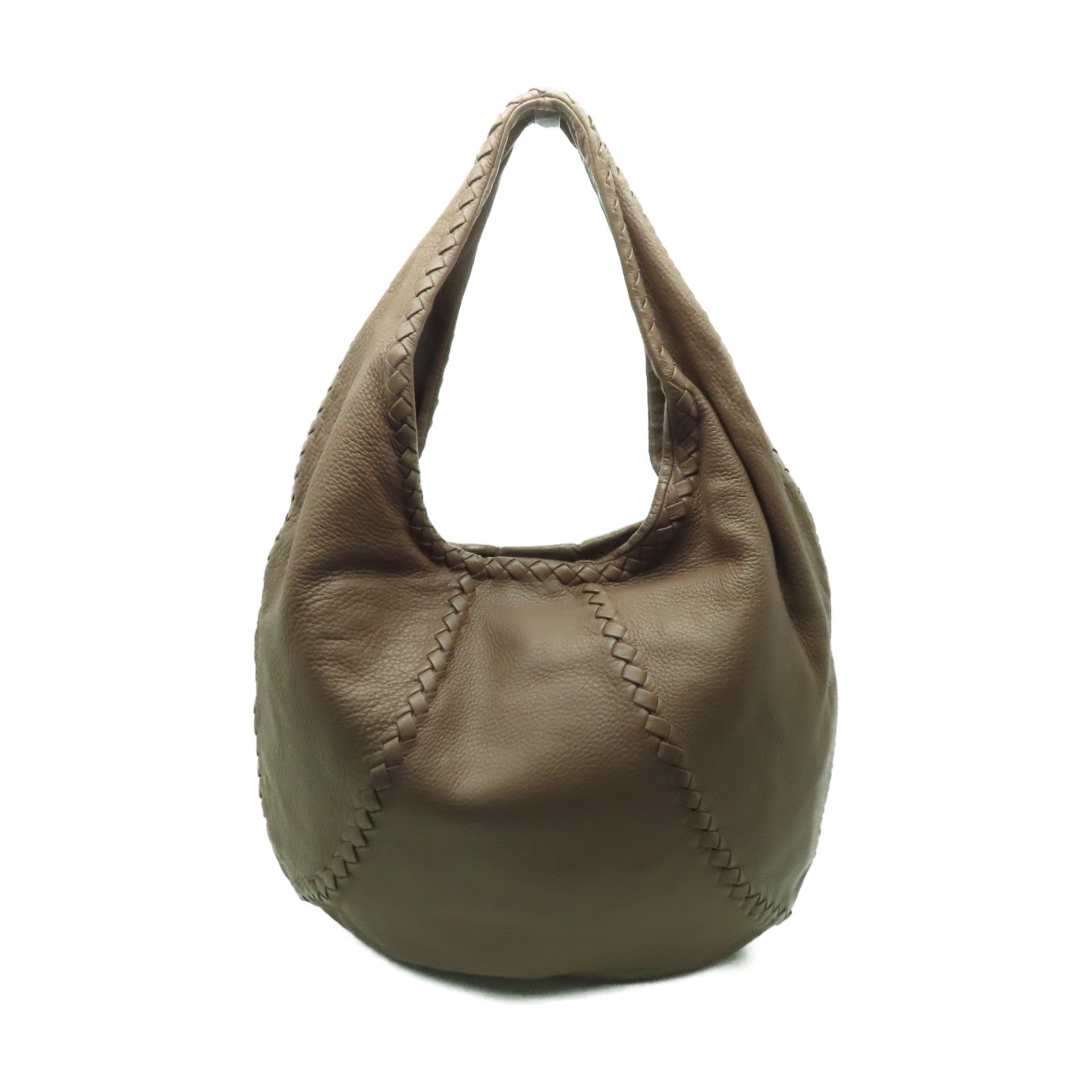 BOTTEGA VENETA 牛皮皮革Hobo肩背袋棕色