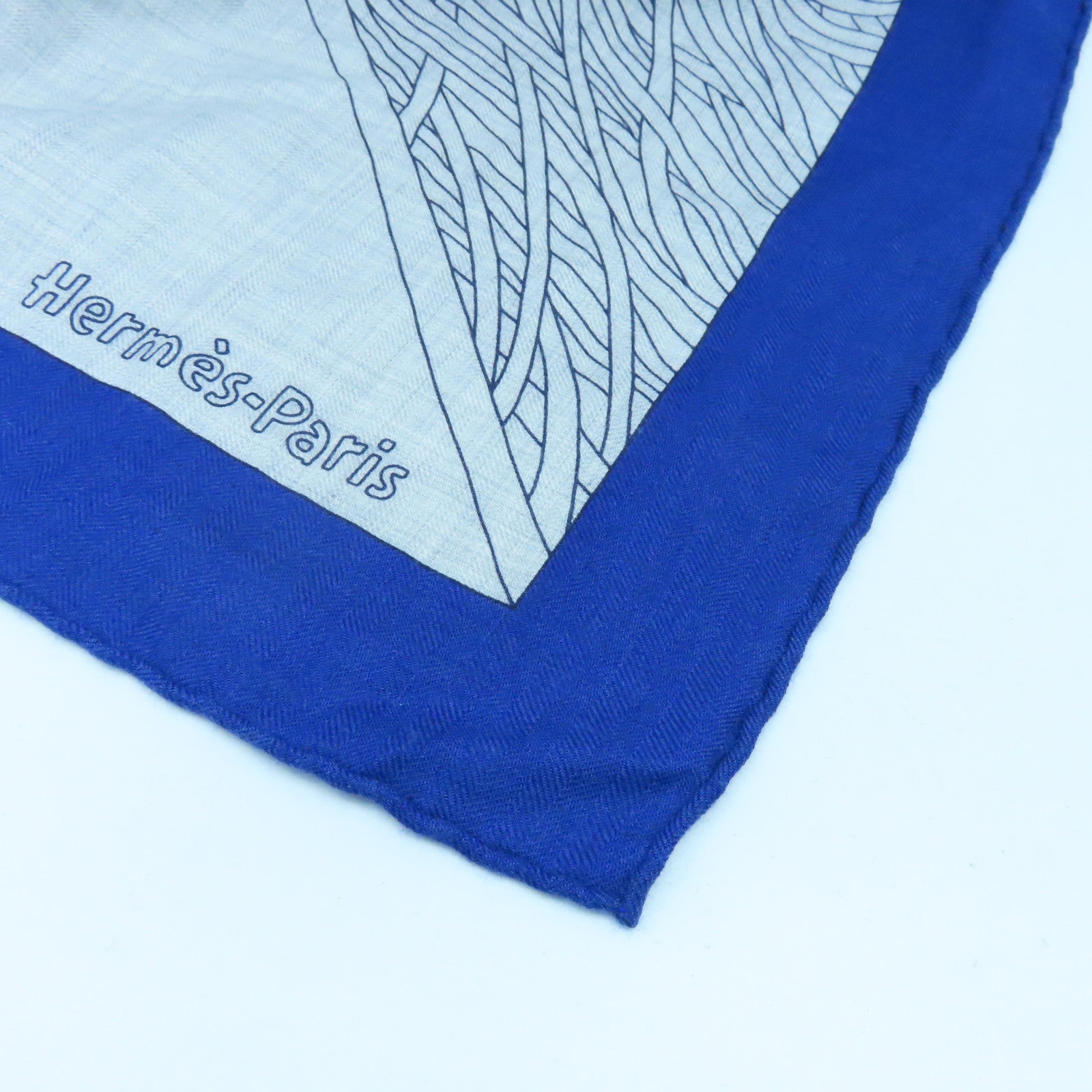 HERMES Cashmere/丝质Scarf丝巾蓝色/灰色
