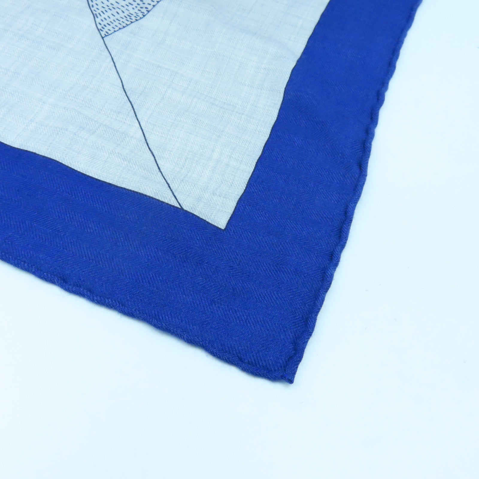 HERMES Cashmere/丝质Scarf丝巾蓝色/灰色