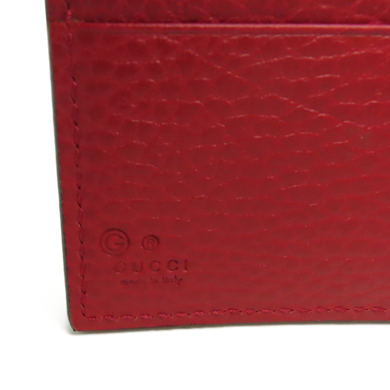GUCCI 牛皮皮革Short Wallet金扣短錢包紅色