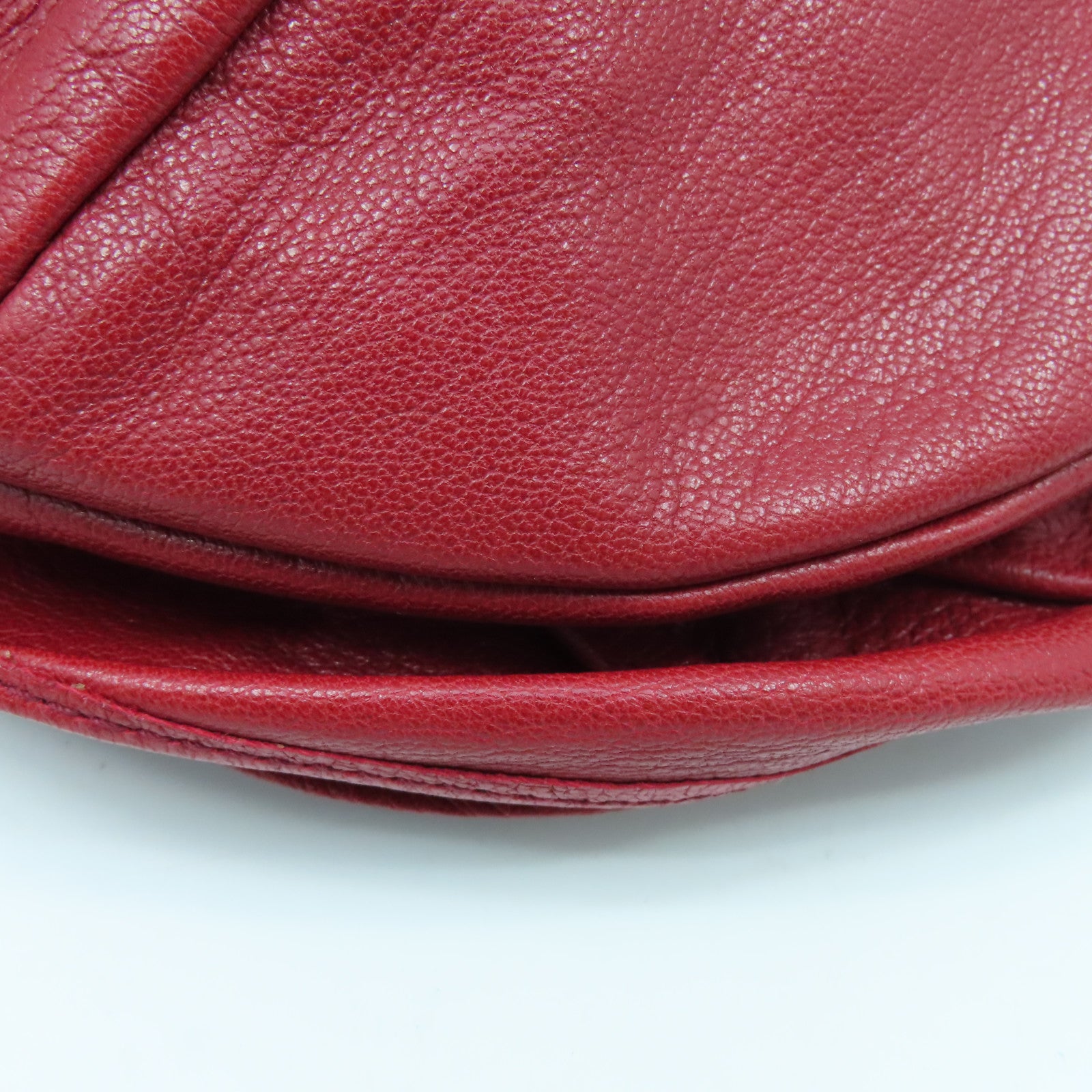 YVES SAINT LAURENT 【激減優惠】牛皮皮革Shoulder Bag銀扣肩背袋紅色