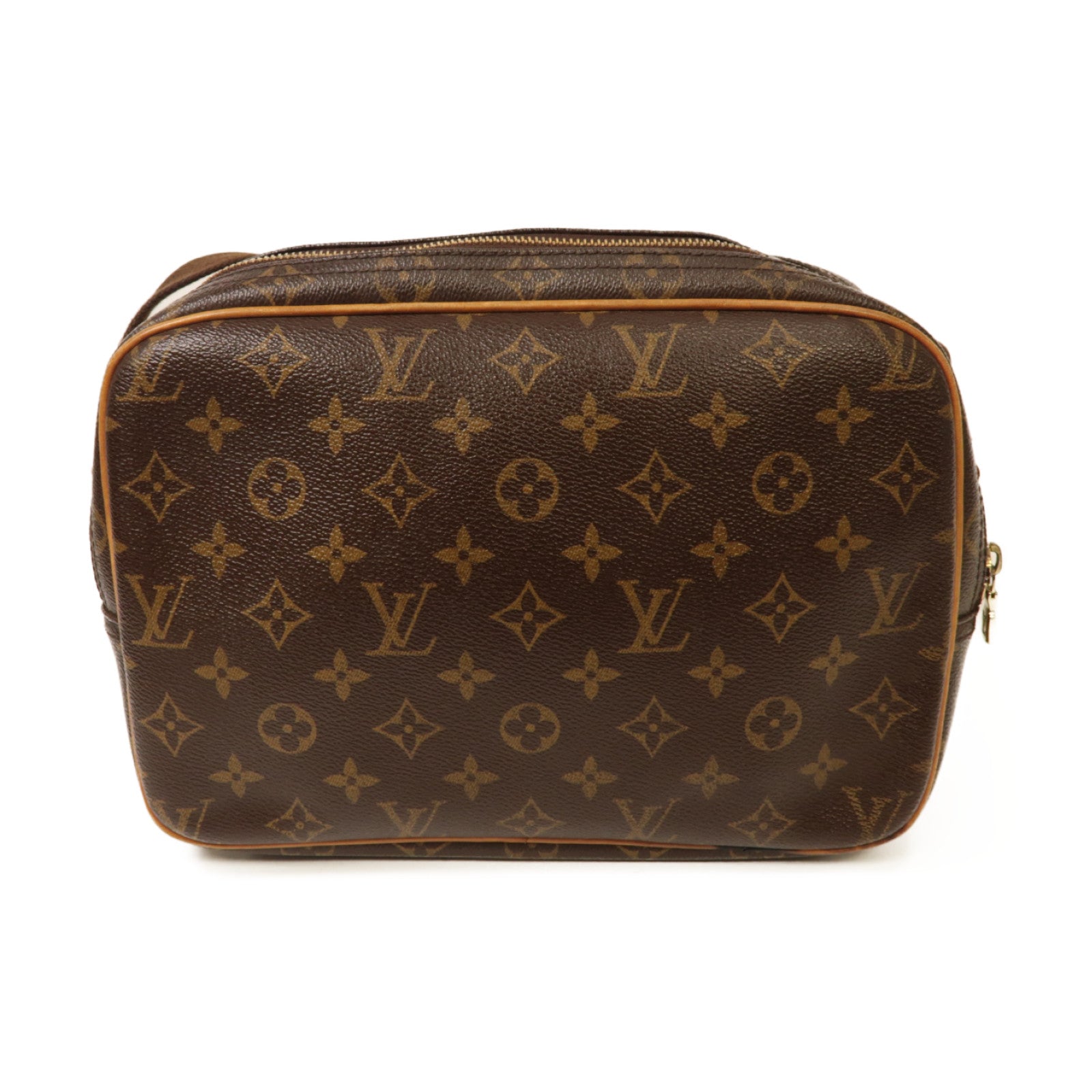 LOUIS VUITTON Monogram Reporter PM金扣肩背袋啡色