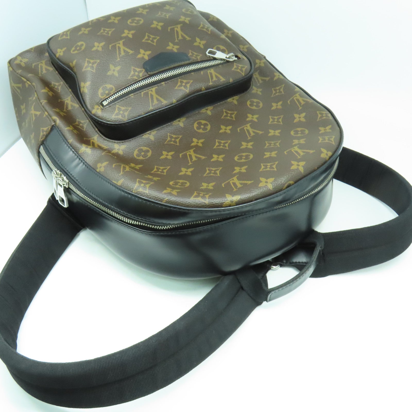 LOUIS VUITTON Monogram Josh銀扣背包黑色/啡色