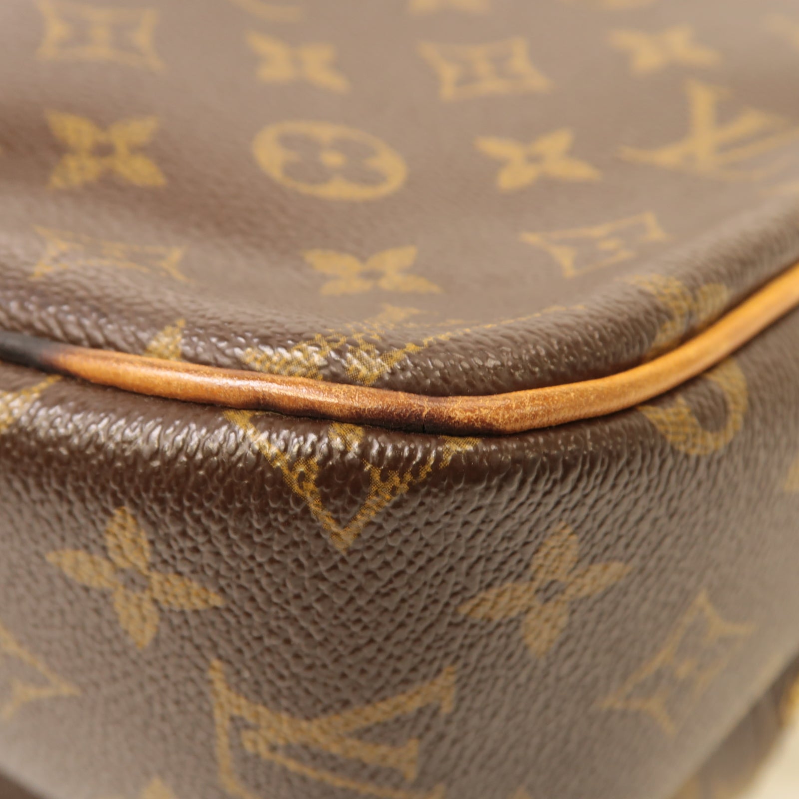 LOUIS VUITTON Monogram Reporter PM金扣肩背袋啡色