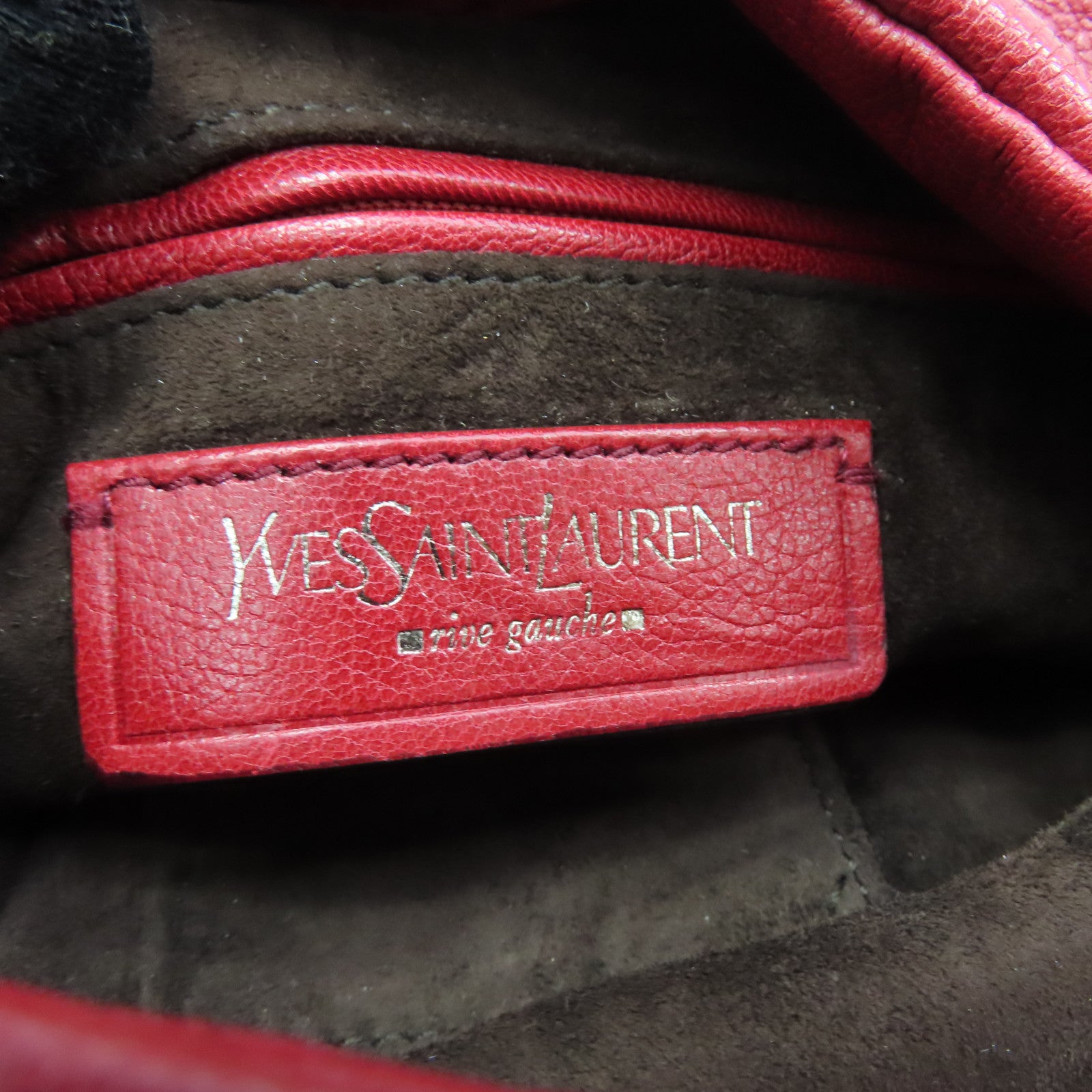 YVES SAINT LAURENT 【激減優惠】牛皮皮革Shoulder Bag銀扣肩背袋紅色