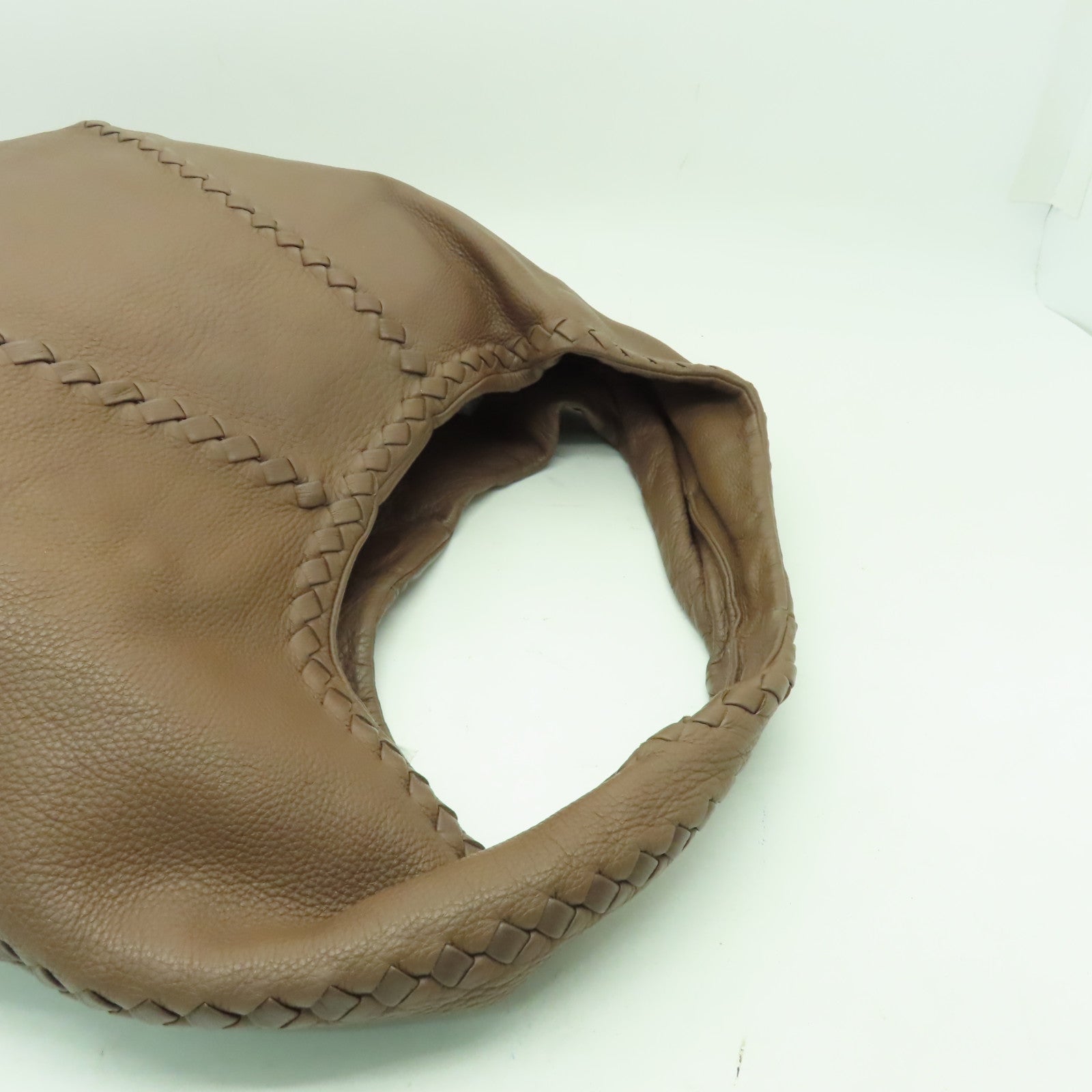 BOTTEGA VENETA 牛皮皮革Hobo肩背袋棕色