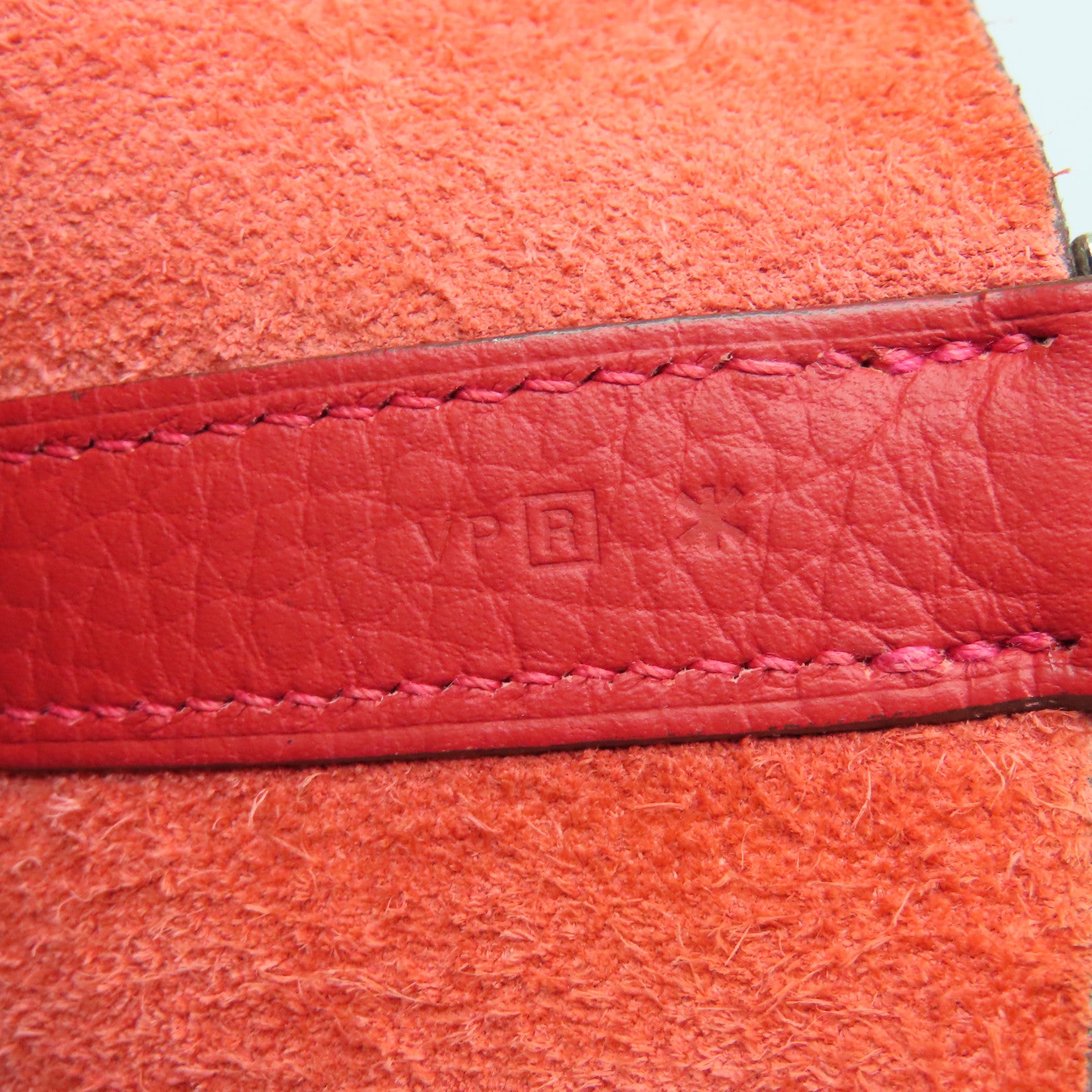 HERMES Clemence皮革Picotin GM银扣托特袋手挽袋Rouge Piment红色