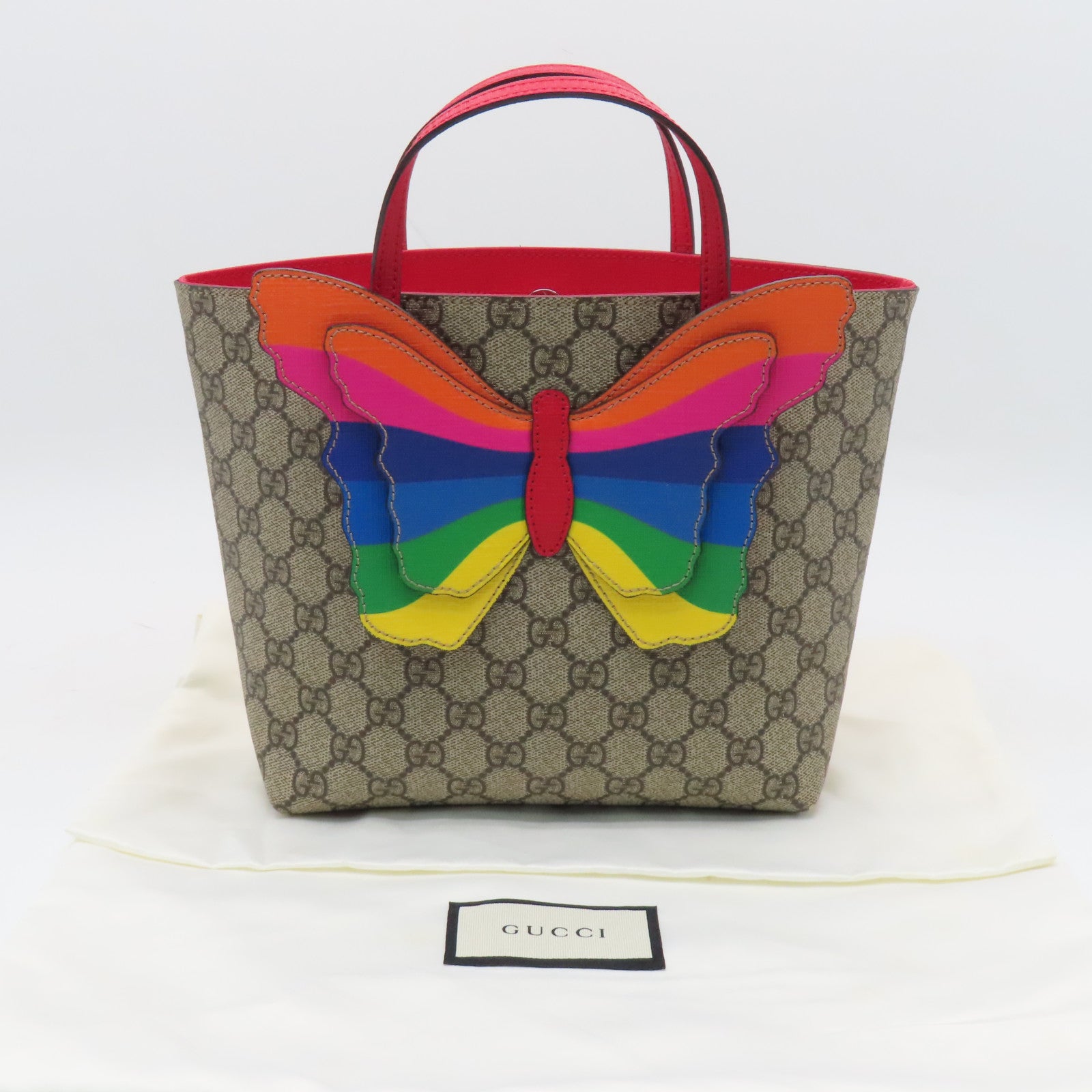 GUCCI 塗層帆布Handbag銀扣手挽袋棕色