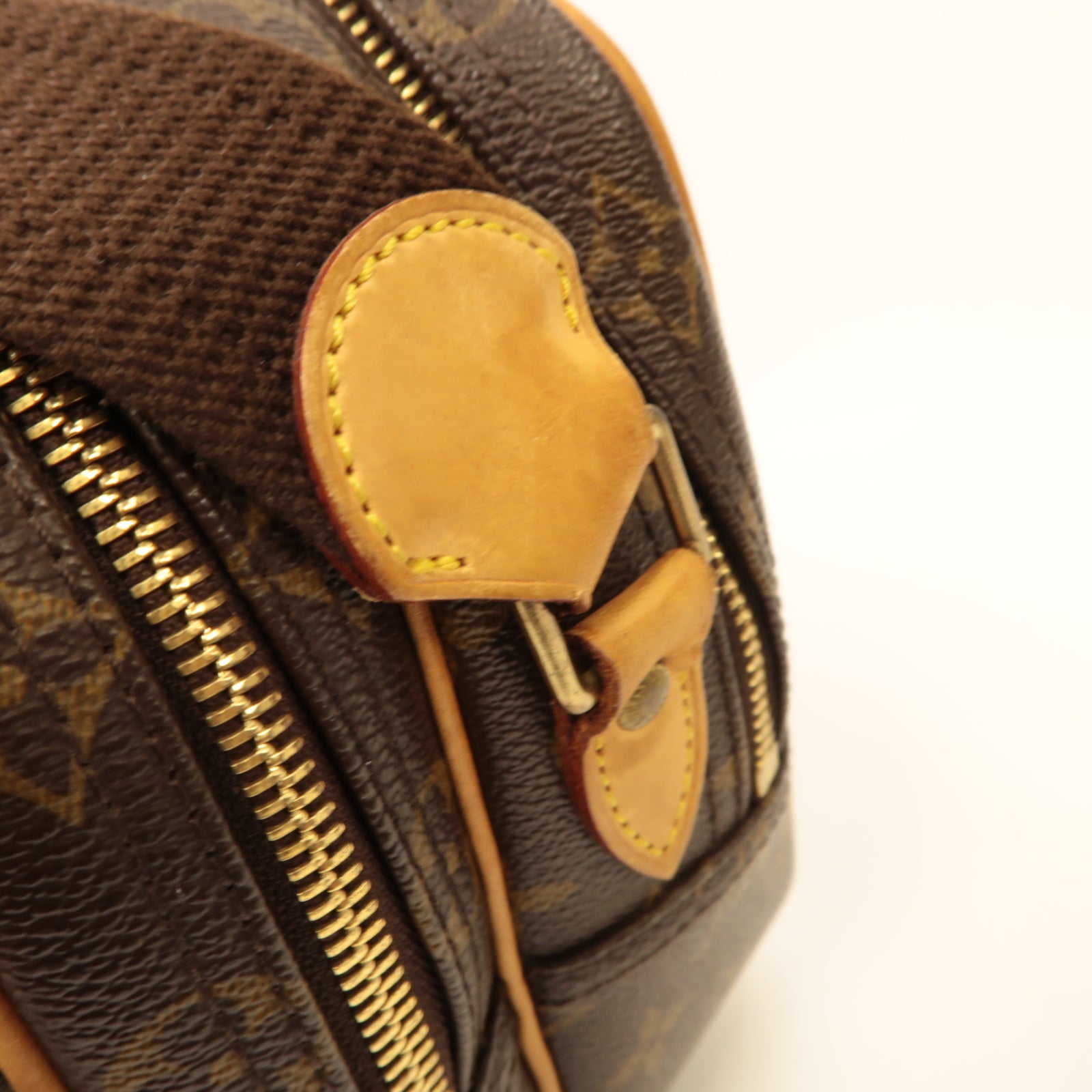 LOUIS VUITTON Monogram Reporter PM金扣肩背袋啡色