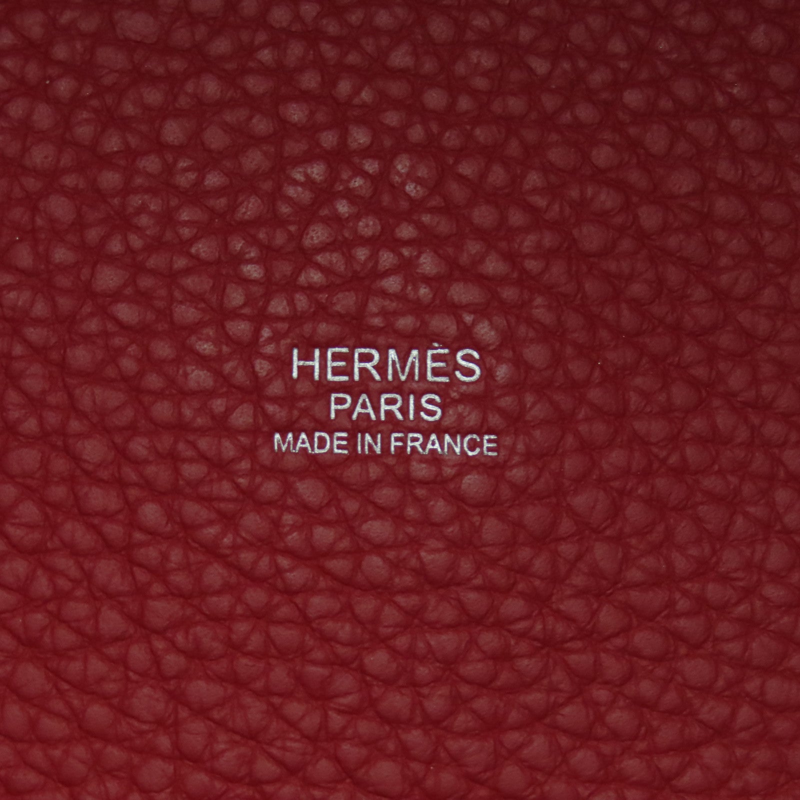 HERMES Clemence皮革Picotin GM银扣托特袋手挽袋Rouge Piment红色
