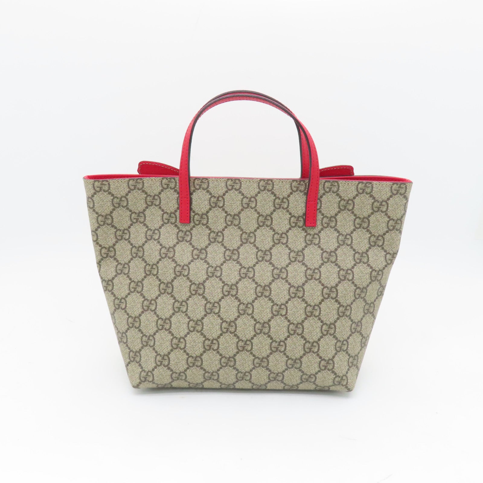 GUCCI 塗層帆布Handbag銀扣手挽袋棕色