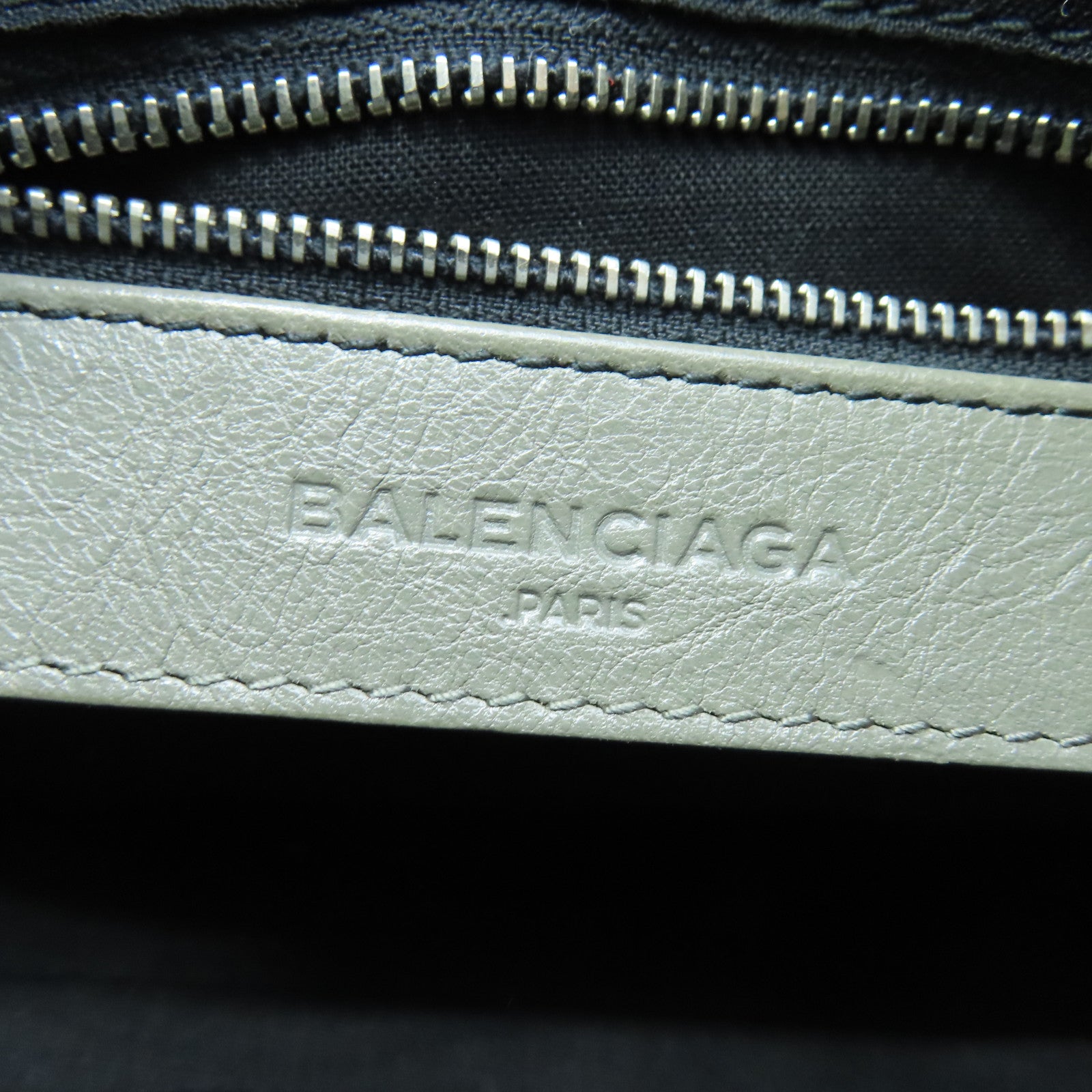 BALENCIAGA 牛皮皮革Mini City银扣手挽肩背两用袋灰色