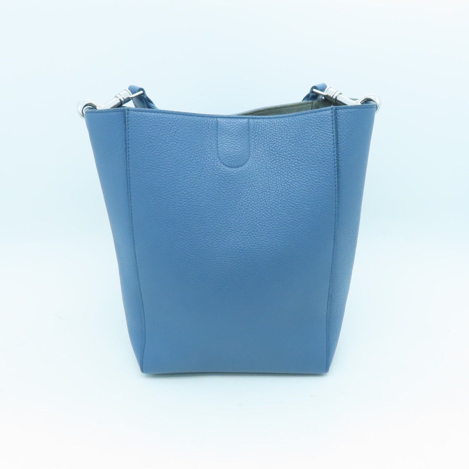 CELINE cowhide leather Sangle Small Bucket shoulder bag with silver buckle