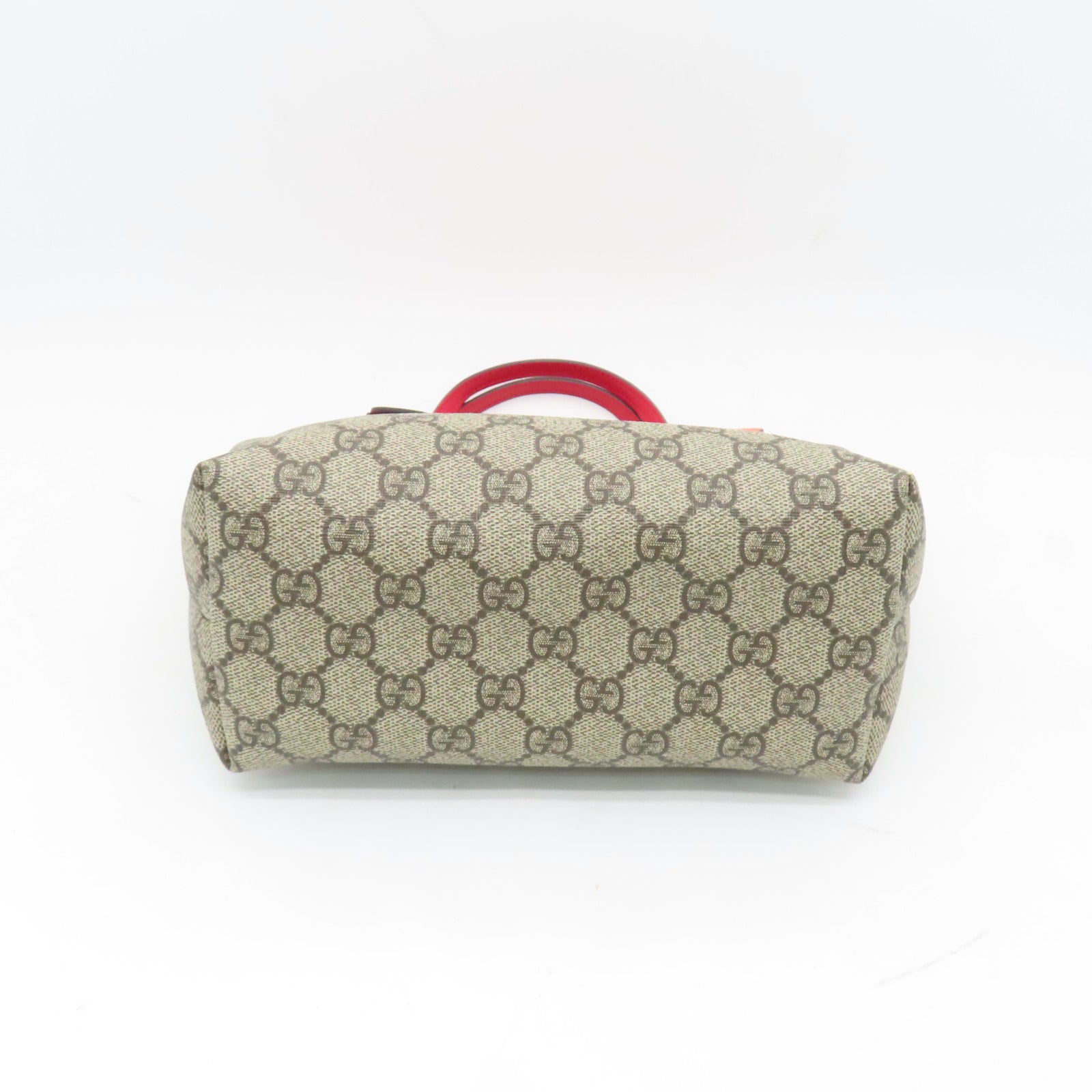 GUCCI 塗層帆布Handbag銀扣手挽袋棕色